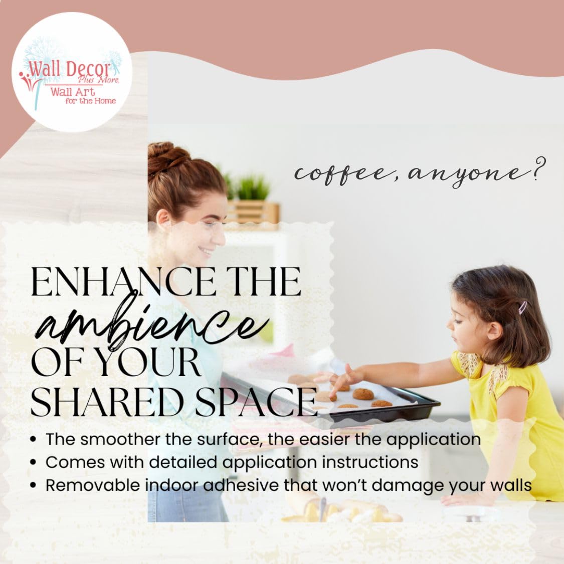 Vinyl Wall Decals - Inspirational Coffee Quote Decals for Kitchen & Dining Room Decor - 23”x3