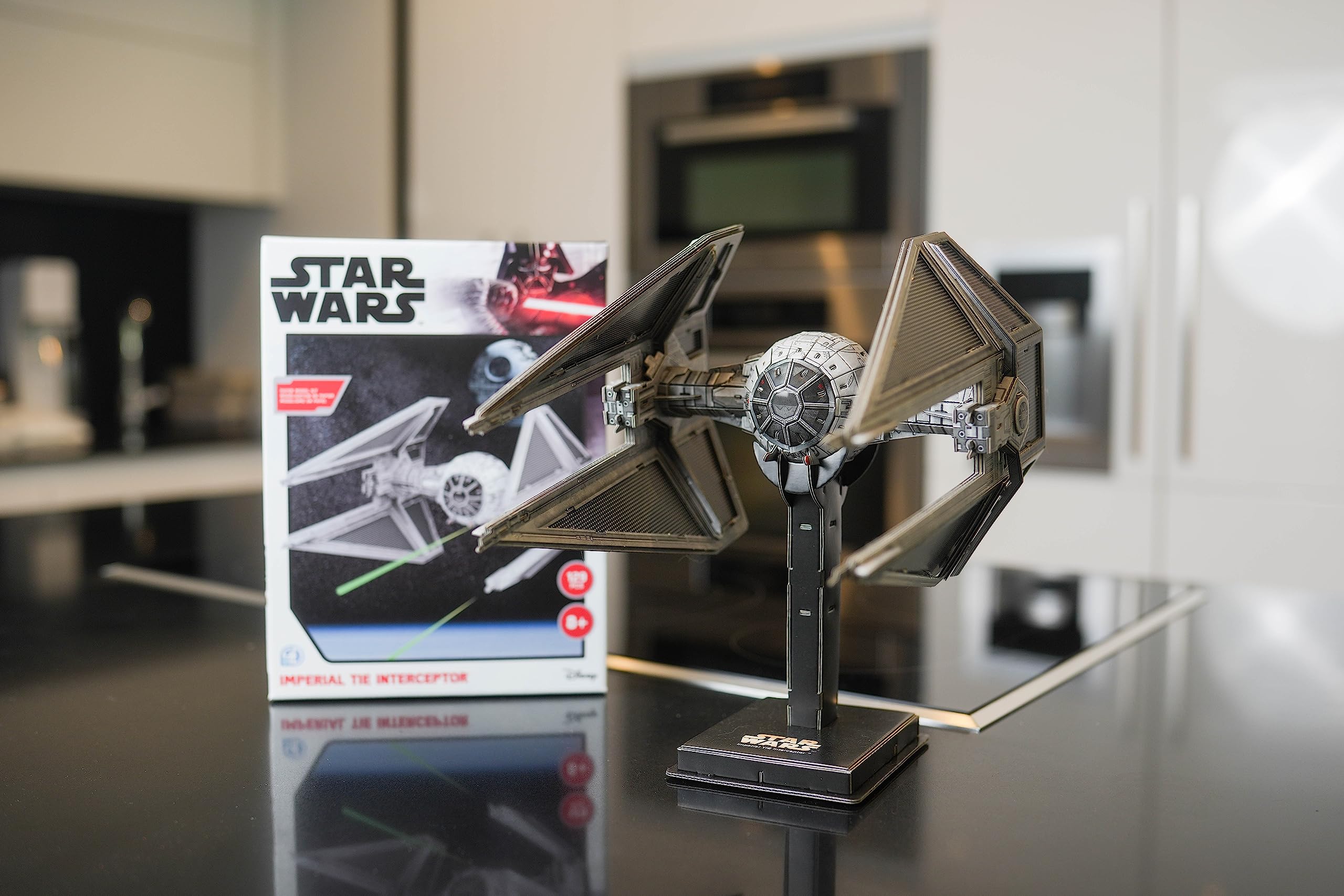 Star Wars TIE Interceptor Model Kit - Grey | University Games | DIY Sci-Fi Model for Collectors