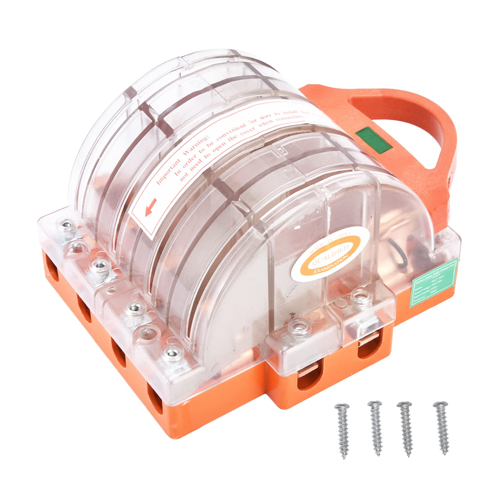 4 Pole Knife Switch 160A AC 380V - Double Throw Disconnect Switch with Transparent Cover & LED Indicators - Perfect for Industrial Electrical Panels, Power Distribution & Motor Control Applications