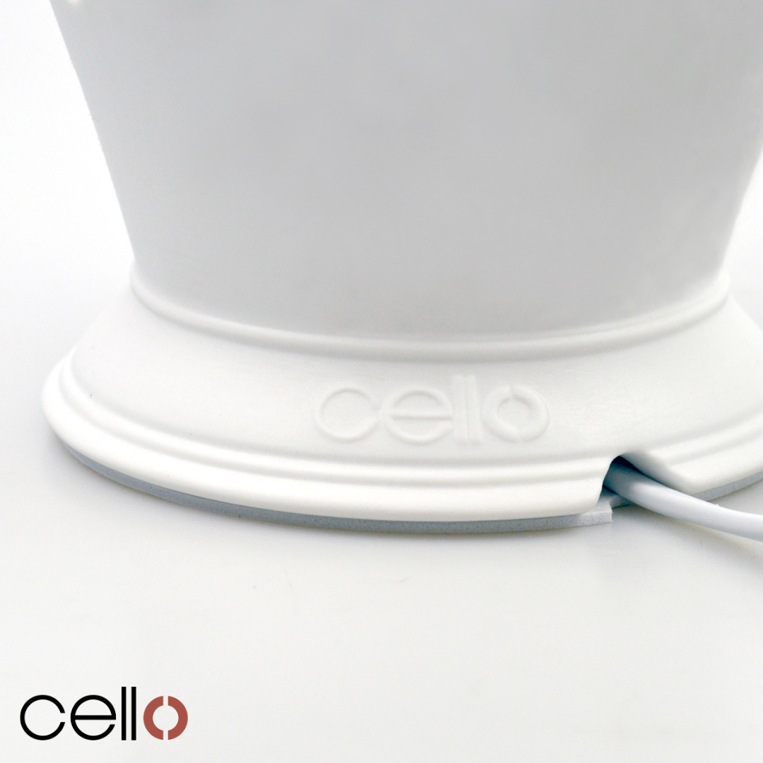 Cello Electric Wax Warmer - Porcelain Barrel Design with Cherub Decor for Home Fragrance & Aromatherapy - Perfect for Living Room, Bedroom, and Office Use