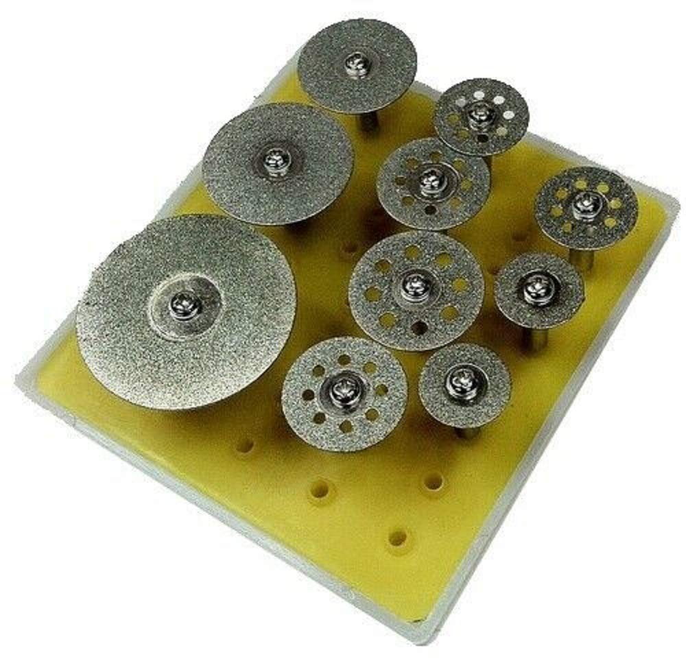 Premium Diamond Saw Cut Off Wheels - 10pc Rotary Tool Set with 1/8