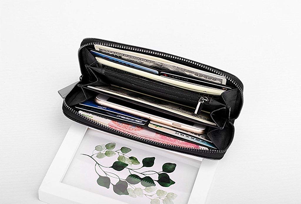 Women's Holographic Reflective Geometric Lattice Clutch Wallet - Slim Zipper Coin Purse with Luminous Effect | Perfect for Night Out, Parties, Concerts & Evening Events