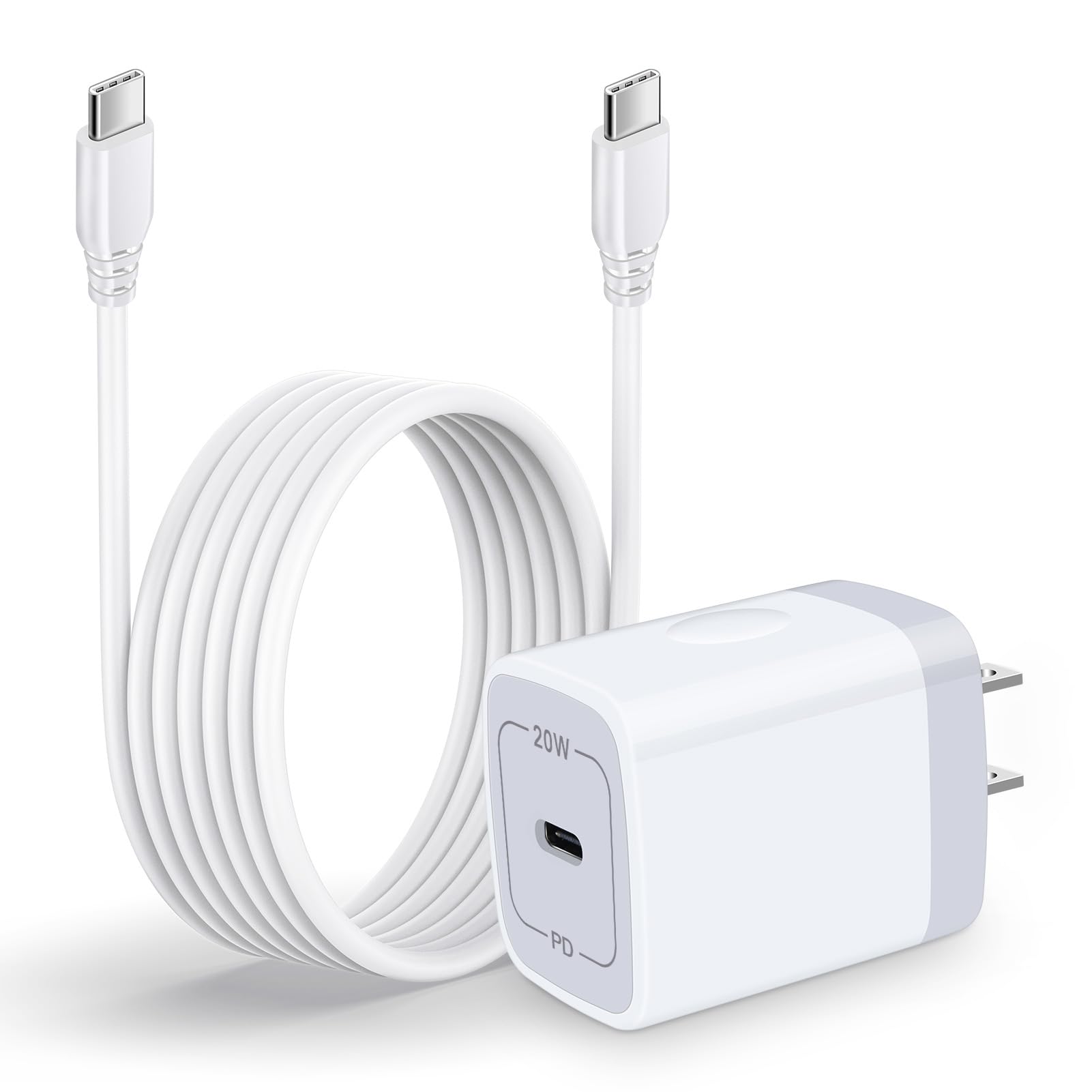 Fast Charger USB C Wall Charger & 6FT Cable for Samsung Galaxy A14 5G/A13 5G/A03S/A53/A23/A54/A34/A24/A33/S23/S22 Ultra/S21 FE/S20/A04S/Z Flip 4 3/Z Fold 4, Pixel 7 - Quick Charge Power Adapter for Home, Office & Travel