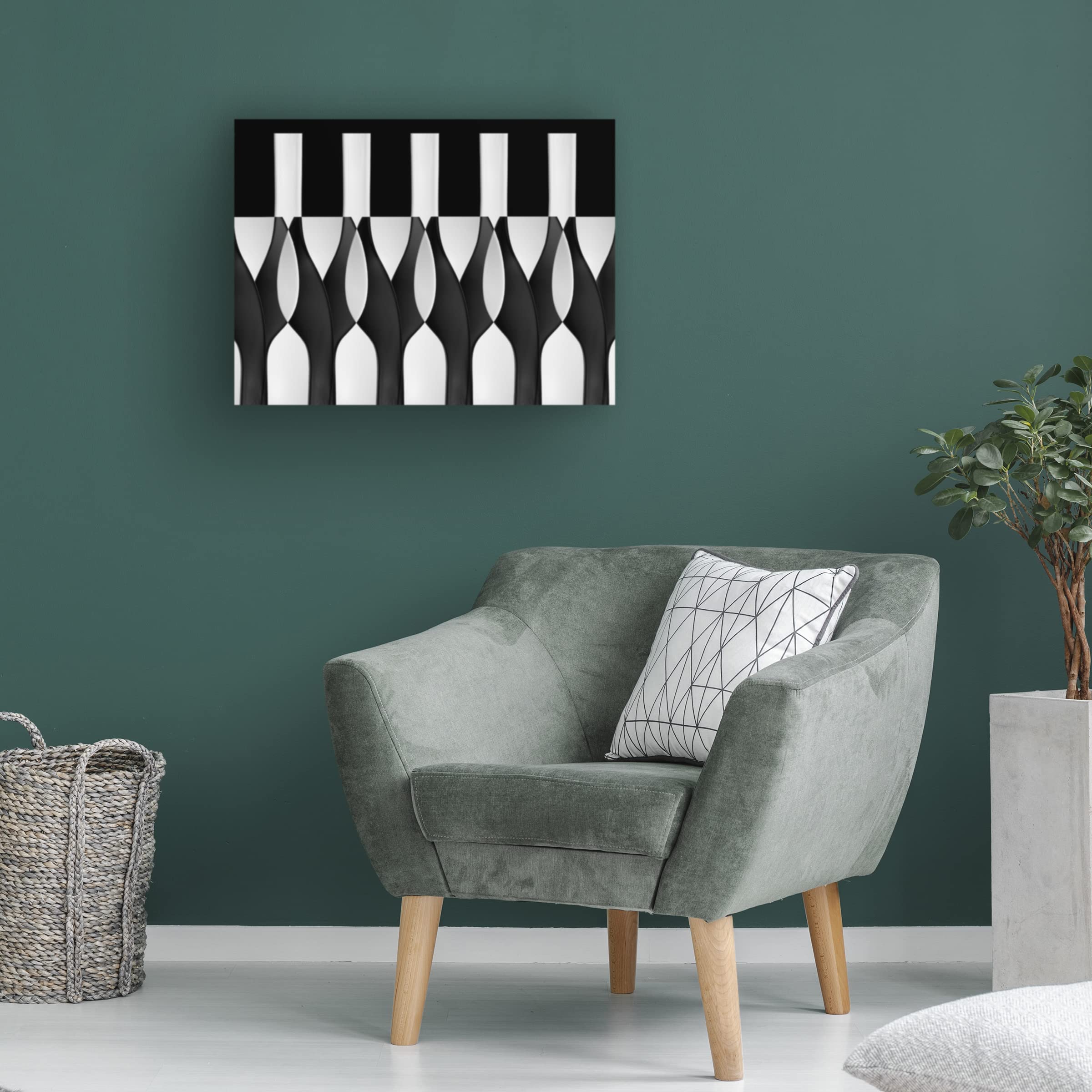 Jacqueline Hammer 'Spoons Abstract Bottles Glasses Candles' Canvas Wall Art Print - Modern Home Decor for Living Room, Bedroom & Office
