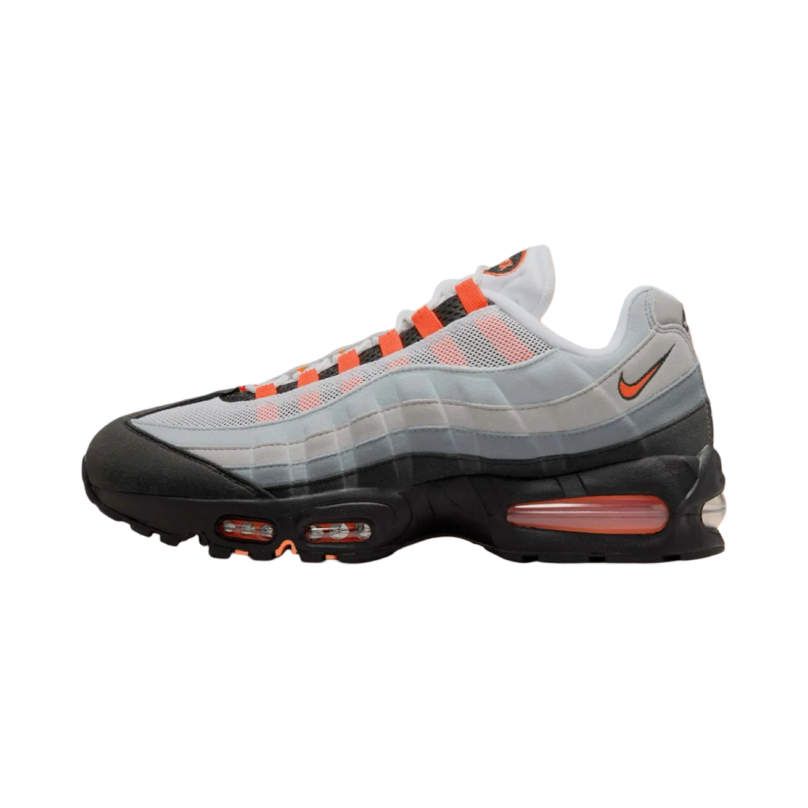 Nike Air Max 95 OG Sneakers - Black & Bright Mandarin Colorway - Men's Running Shoes for Casual Wear & Gym Workouts