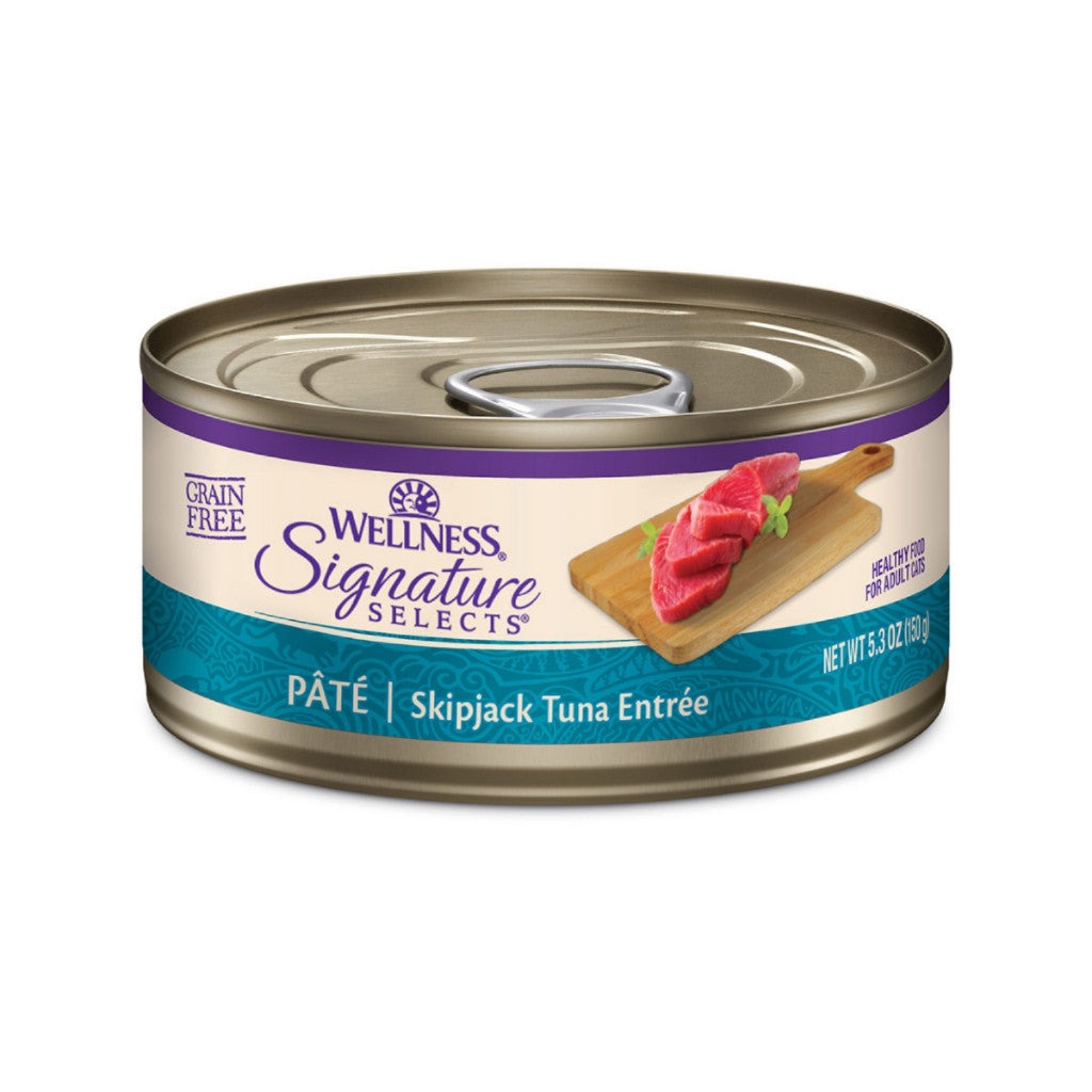 Wellness Core Signature Selects Grain-Free Cat Food - Chunky Pate with Flaked Shredded Meat, 150g Can, Healthy Adult Cat Food for Weight Management & Digestion - Perfect for Mealtime or as a Nutritious Topper