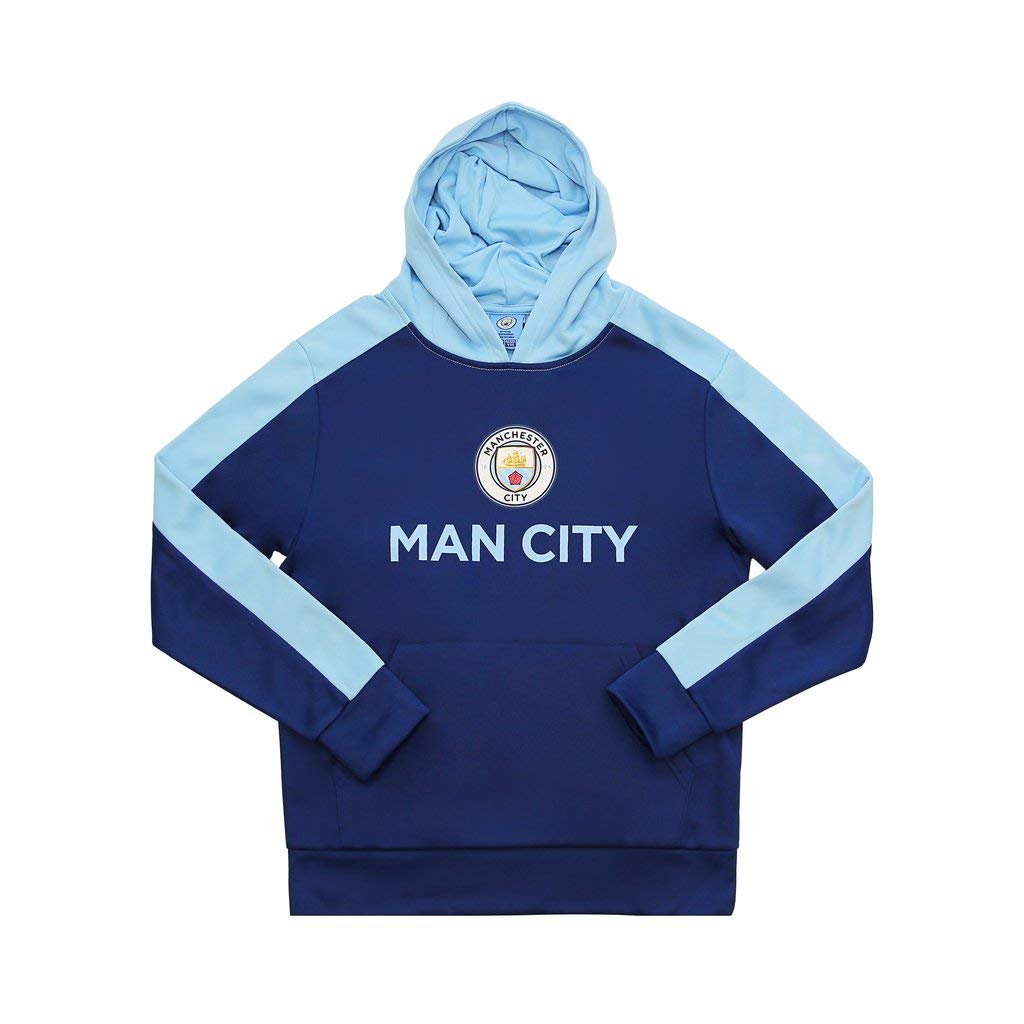 Icon Sports Boys' Manchester City FC Pullover Hoodie - Youth Soccer Fan Apparel for Game Day & Casual Wear