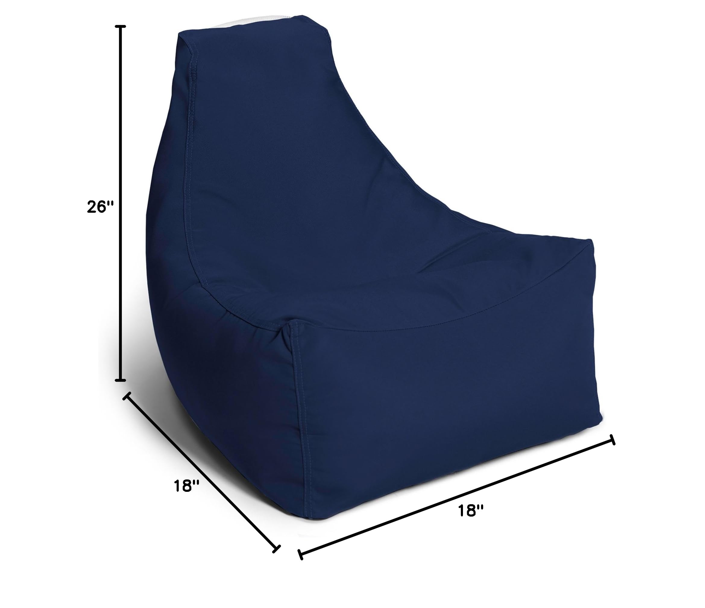 Jaxx Juniper Jr Outdoor Kids Bean Bag Chair - Waterproof Garden Chair for Children, Navy Blue - Perfect for Backyard, Patio, Camping & Indoor Playroom