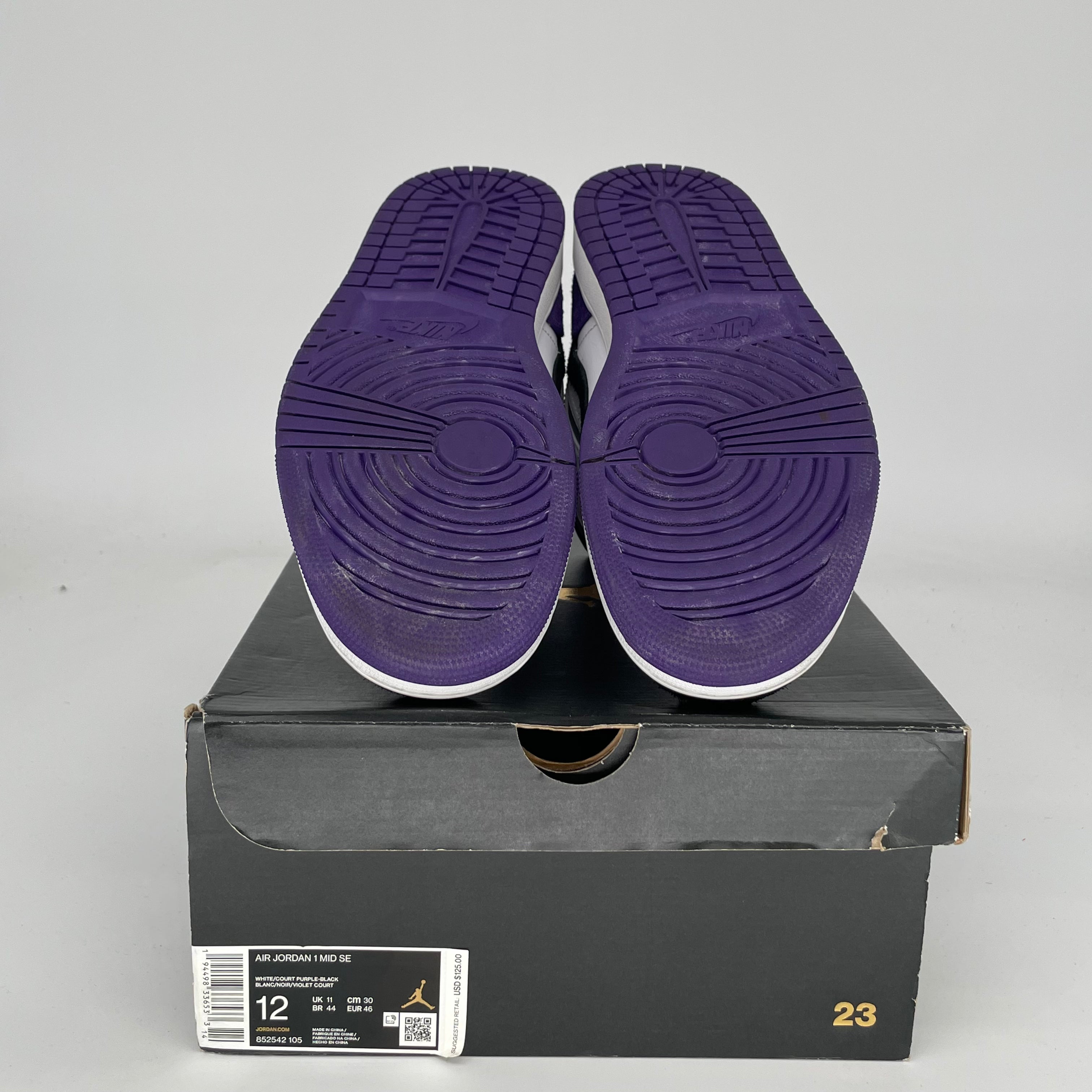 AIR JORDAN 1 MID Purple Basketball Shoes Men's Size 12 (852542-105) - Perfect for Streetwear & Casual Outfits