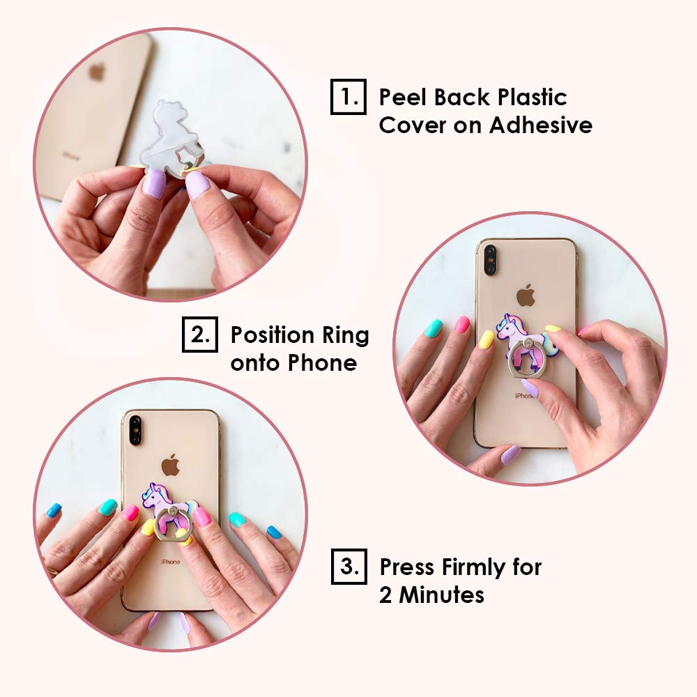 VELVET CAVIAR Phone Ring Holder - Adjustable Finger Grip & Stand for iPhone 15/14/13/12, Samsung Galaxy S23/S22, Most Smartphones (Moon) - Perfect for Selfies, Video Calls & Hands-Free Viewing