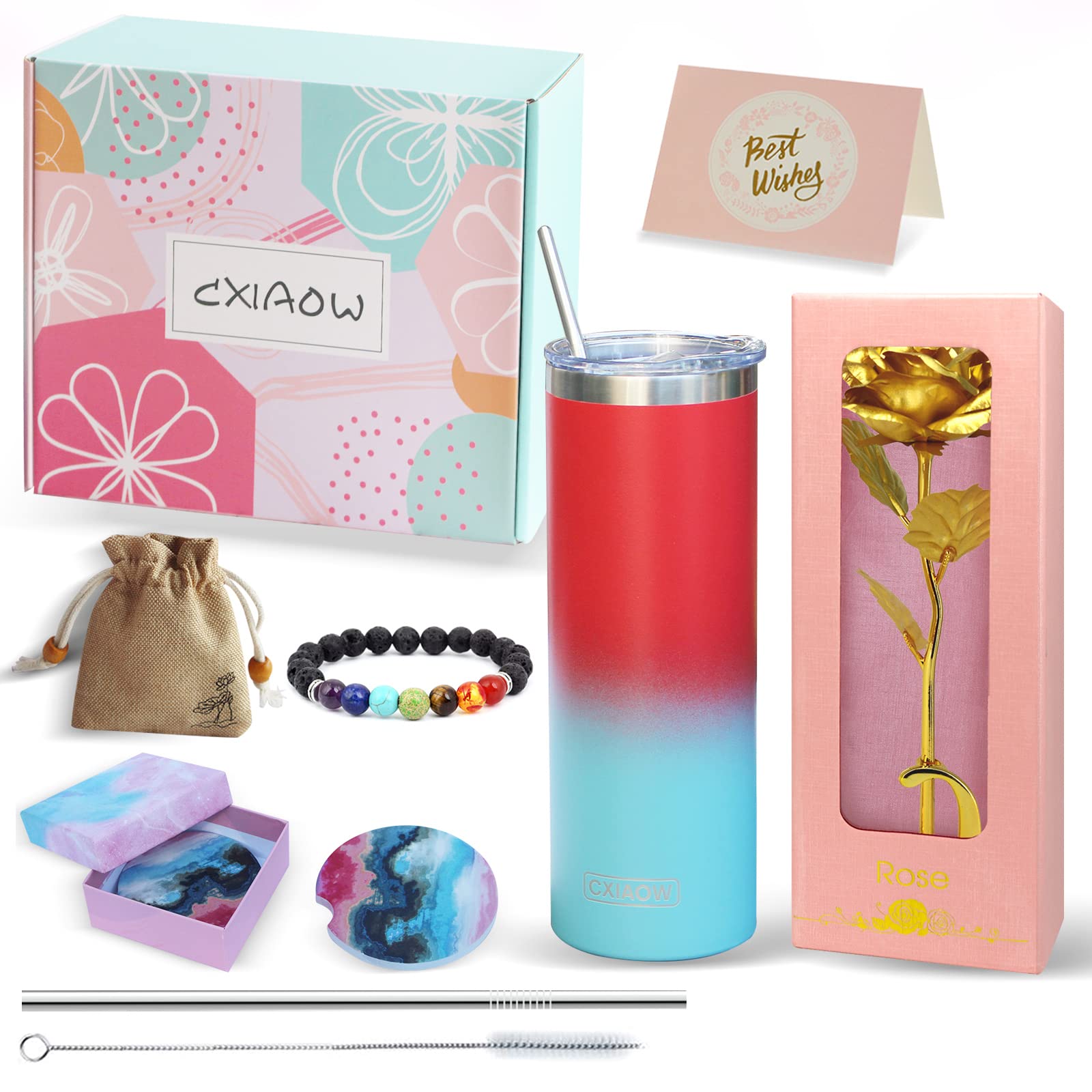 Best Birthday Gifts for Women - Elegant Gift Box Set for Her, Mom, Wife & Sister - Thoughtful Thank You Present - Premium Gift Basket Ideas (Red) - Perfect for Anniversaries, Mother's Day & Special Occasions