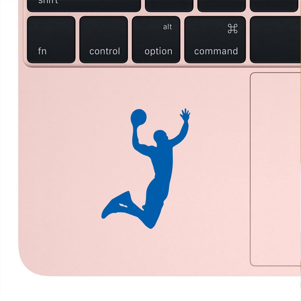 Premium Waterproof Vinyl Decal Stickers - Basketball Dunk Design (Azure Blue, Set of 2) for Laptop, Phone, Helmet, Car Window, Bumper, Mug, Cup, Door & Wall Decoration - Perfect for Sports Fans, DIY Home Decor & Personalized Gifts