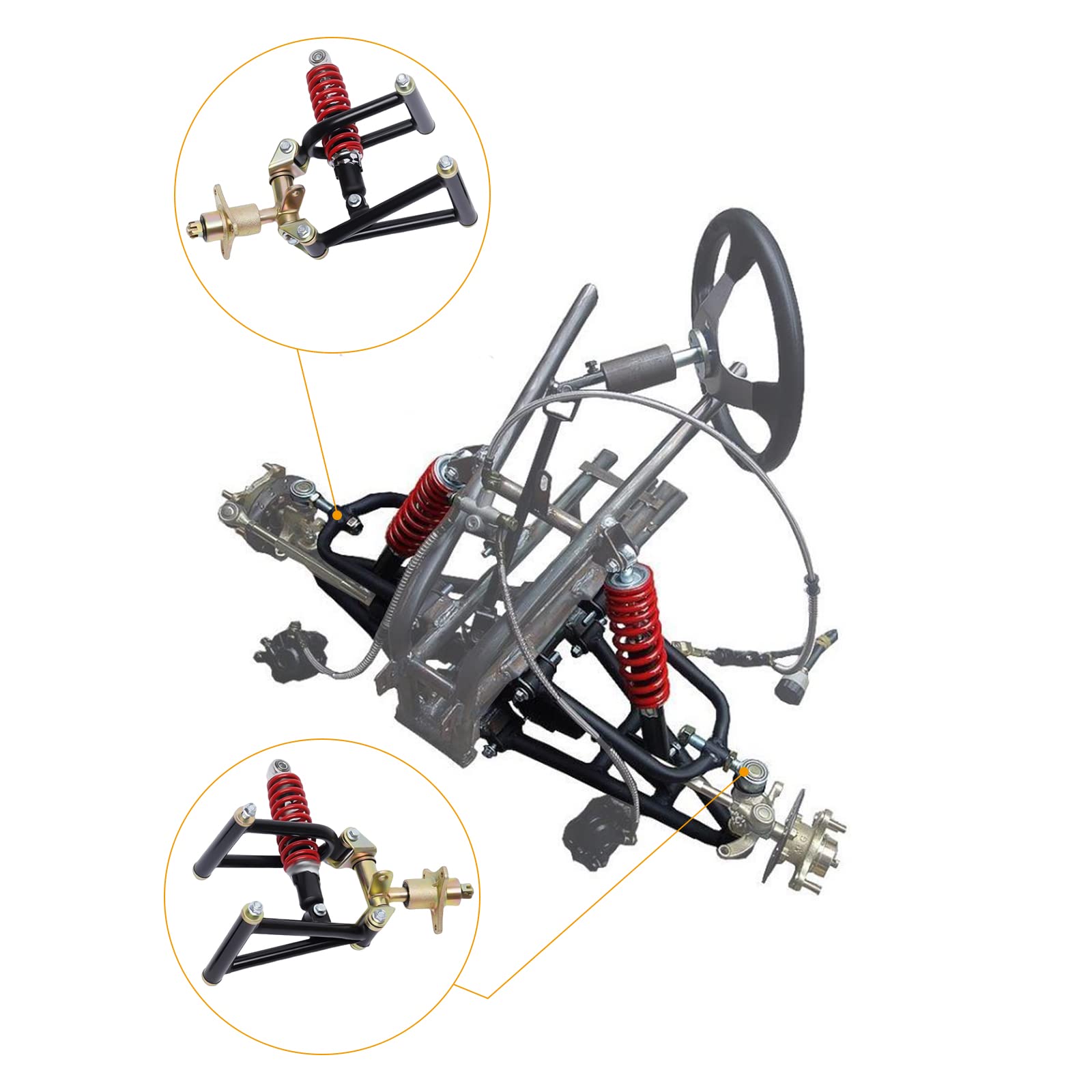 PanDair Front Suspension Swing Arm Assembly Kit for DIY Dirt Bike, Electric ATV, Quad Buggy & Go Kart - Heavy Duty Replacement Part (US Stock) | Perfect for Off-Road Adventures & Custom Builds