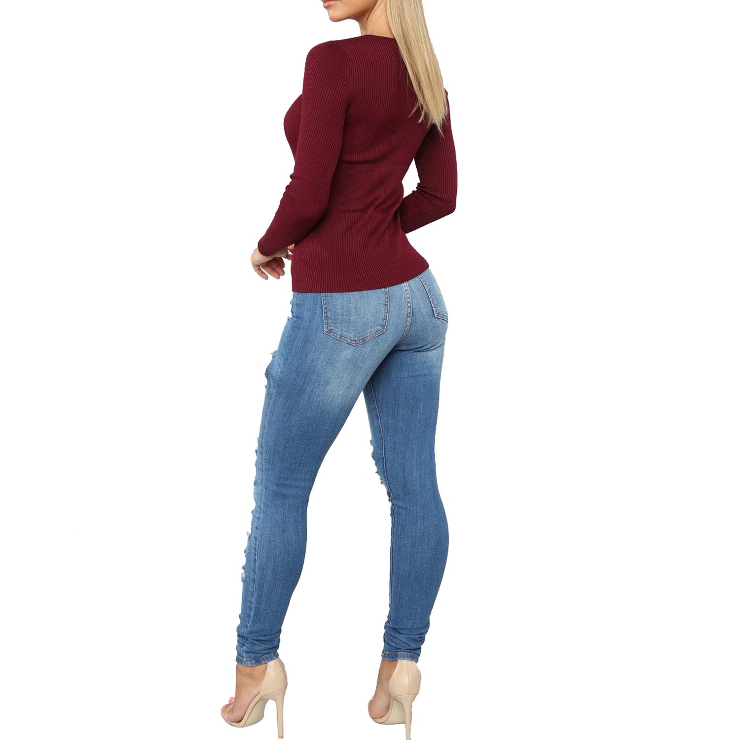 Tulucky Women's Boyfriend Jeans - Distressed Slim Fit Ripped Denim Pants with Stretch | Comfortable Skinny Jeans for Casual Wear, Street Style & Everyday Outfits