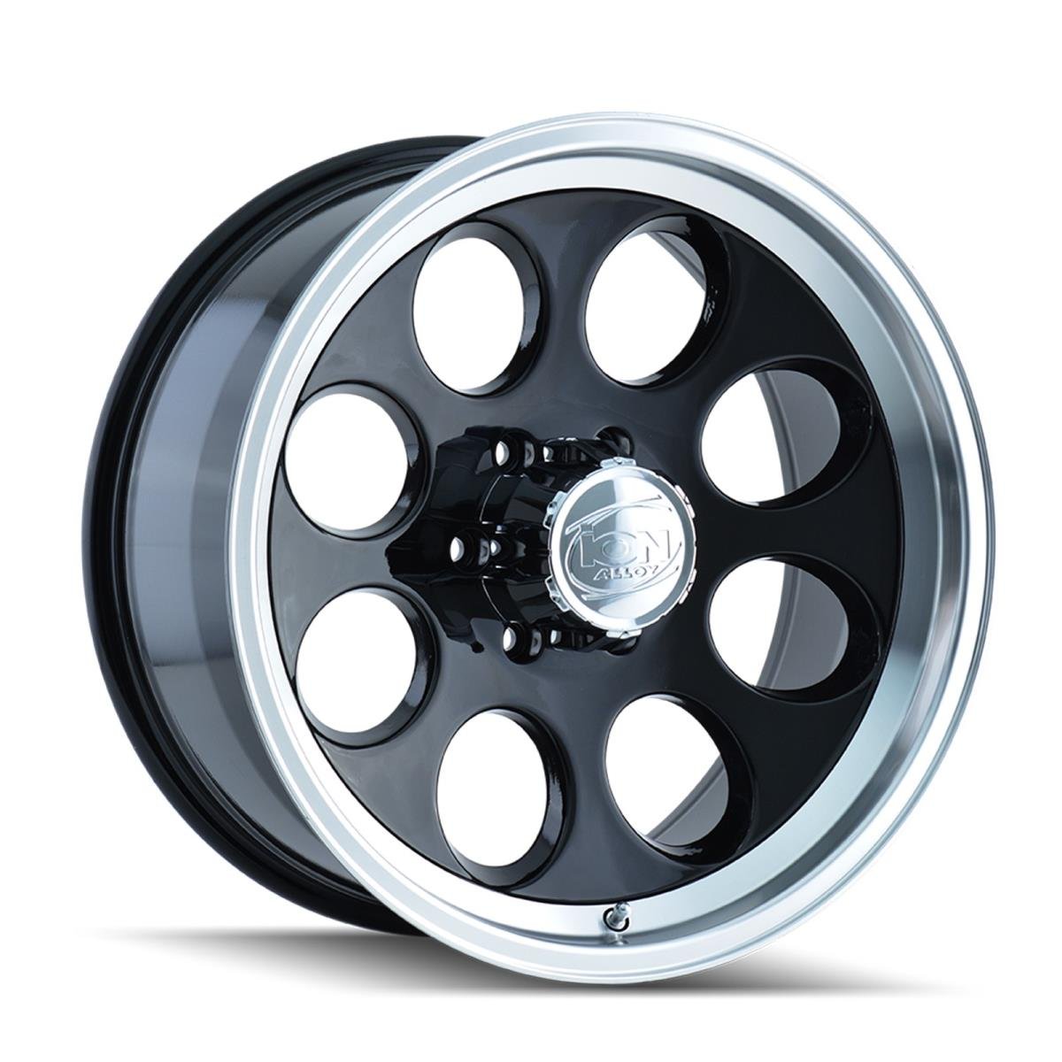 Ion Alloy 171 Black Wheel with Machined Lip - 16x8 Inches, 6x139.7mm Bolt Pattern - Perfect for Off-Road Trucks, SUVs, and Jeeps