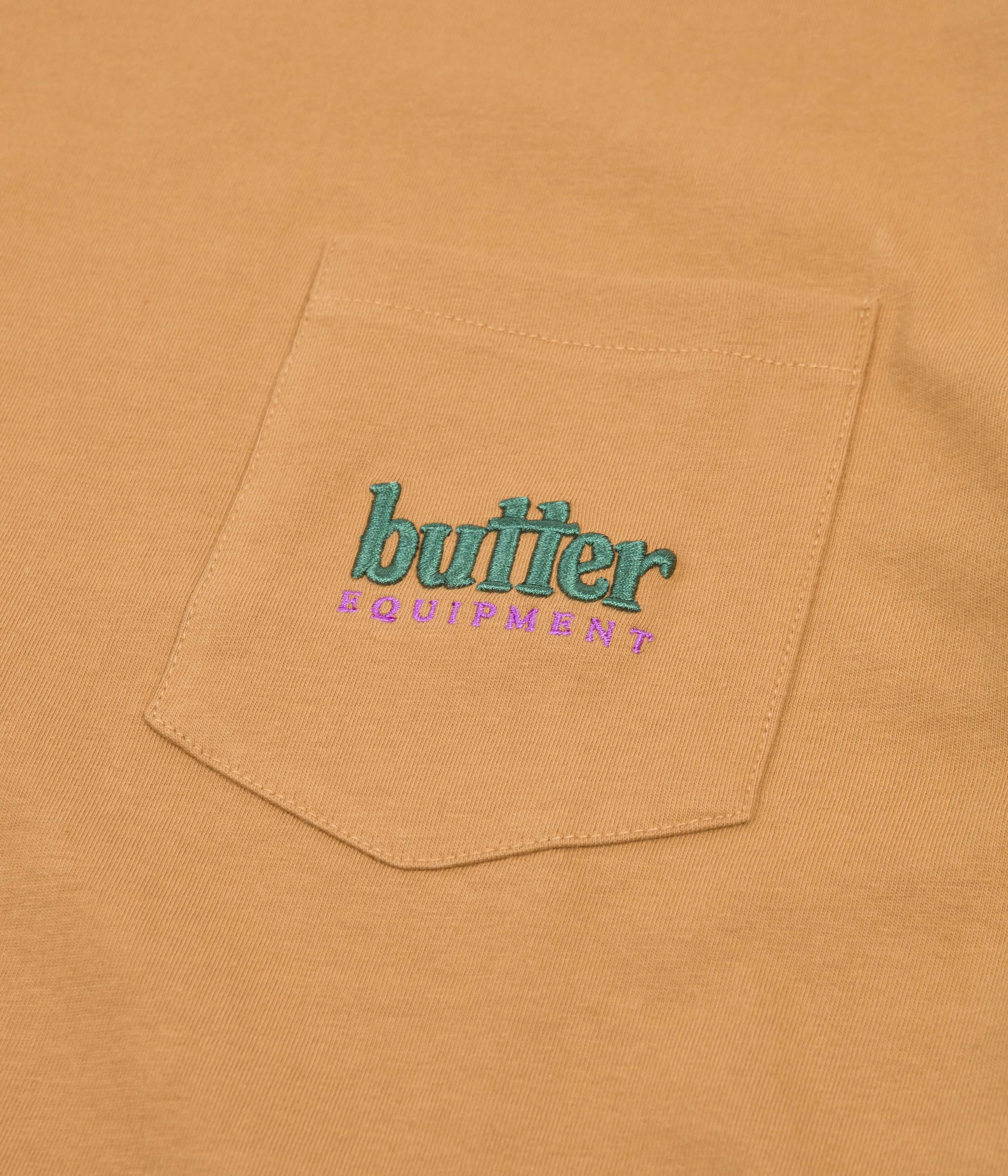 Butter Goods Organic Eco-Friendly Pocket T-Shirt for Men - Soft Sandalwood Color - Perfect for Casual Wear & Outdoor Activities