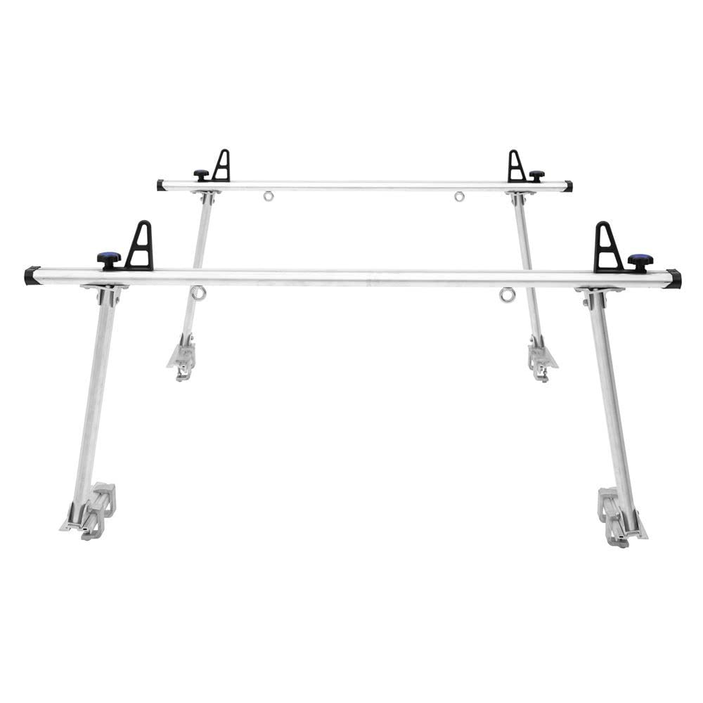 ATR-Rack-V2 Aluminum Universal Truck Ladder Rack - 800 lb Capacity Heavy Duty - No Drill C-Clamp Installation - Built-in Tie-Down for Lumber, Kayaks, Canoes - Perfect for Construction, Camping & Outdoor Adventures