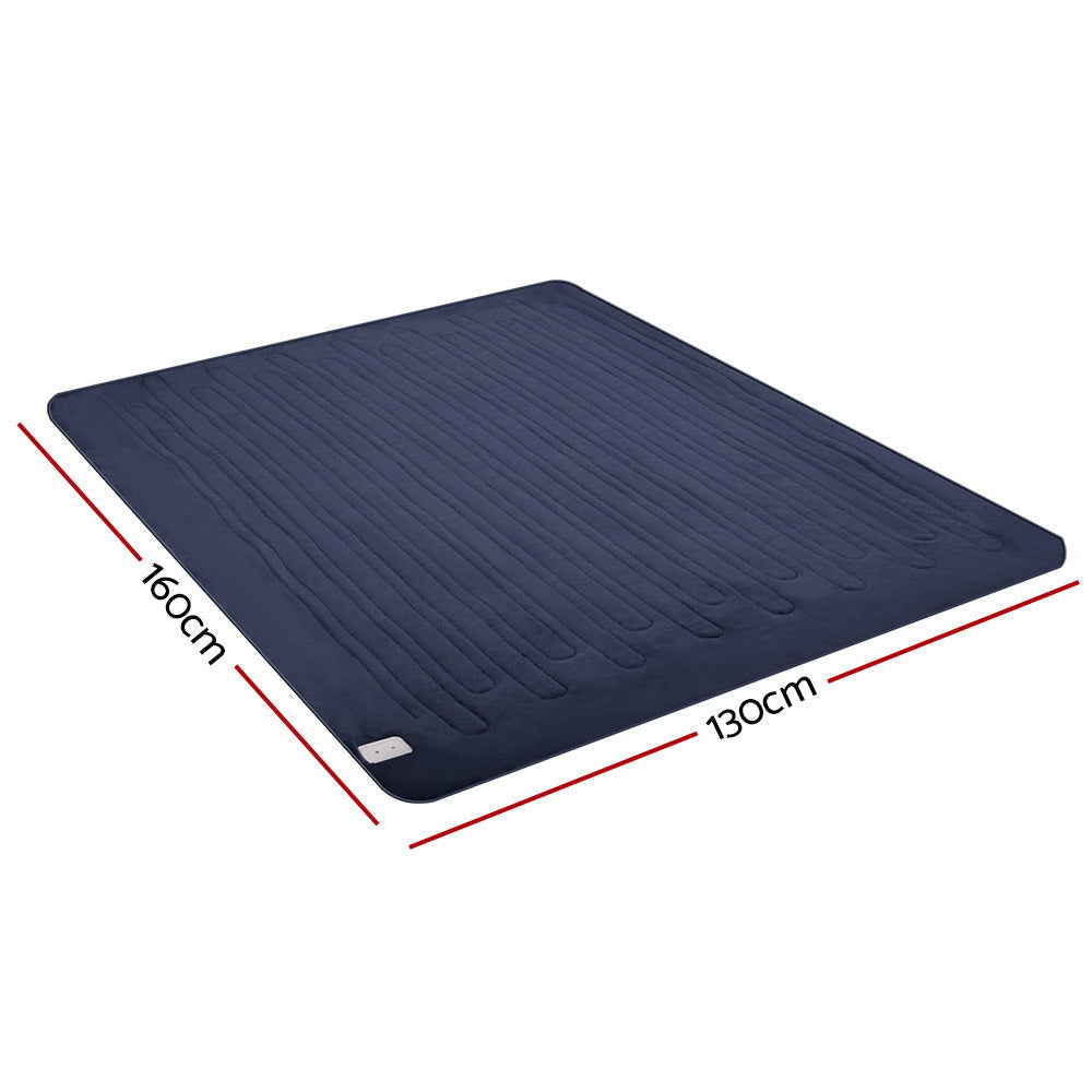 Electric Heated Throw Blanket - Navy Blue Soft Fleece Warming Blanket for Bed, Couch & Travel - Fast Heating Cozy Blanket for Winter, Gifts & Home Use