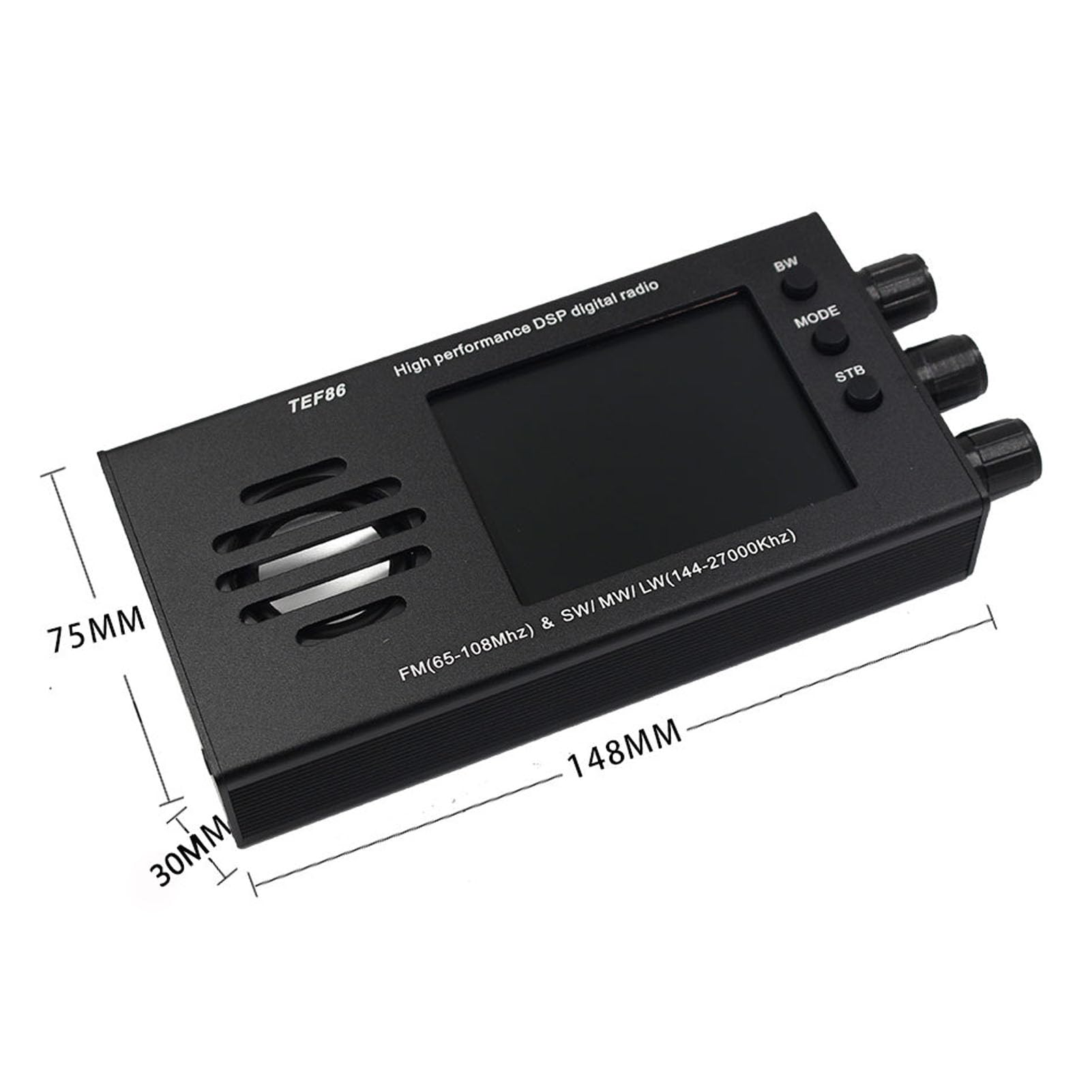 DSP Digital Radio Receiver with TEF6686 Chip - FM 65MHz-108MHz, SW, MW, LW Bands - 3.2 Inch LCD Display & Built-in Speaker - Portable AM/FM Radio for Camping, Hiking, Emergency Preparedness & Outdoor Adventures