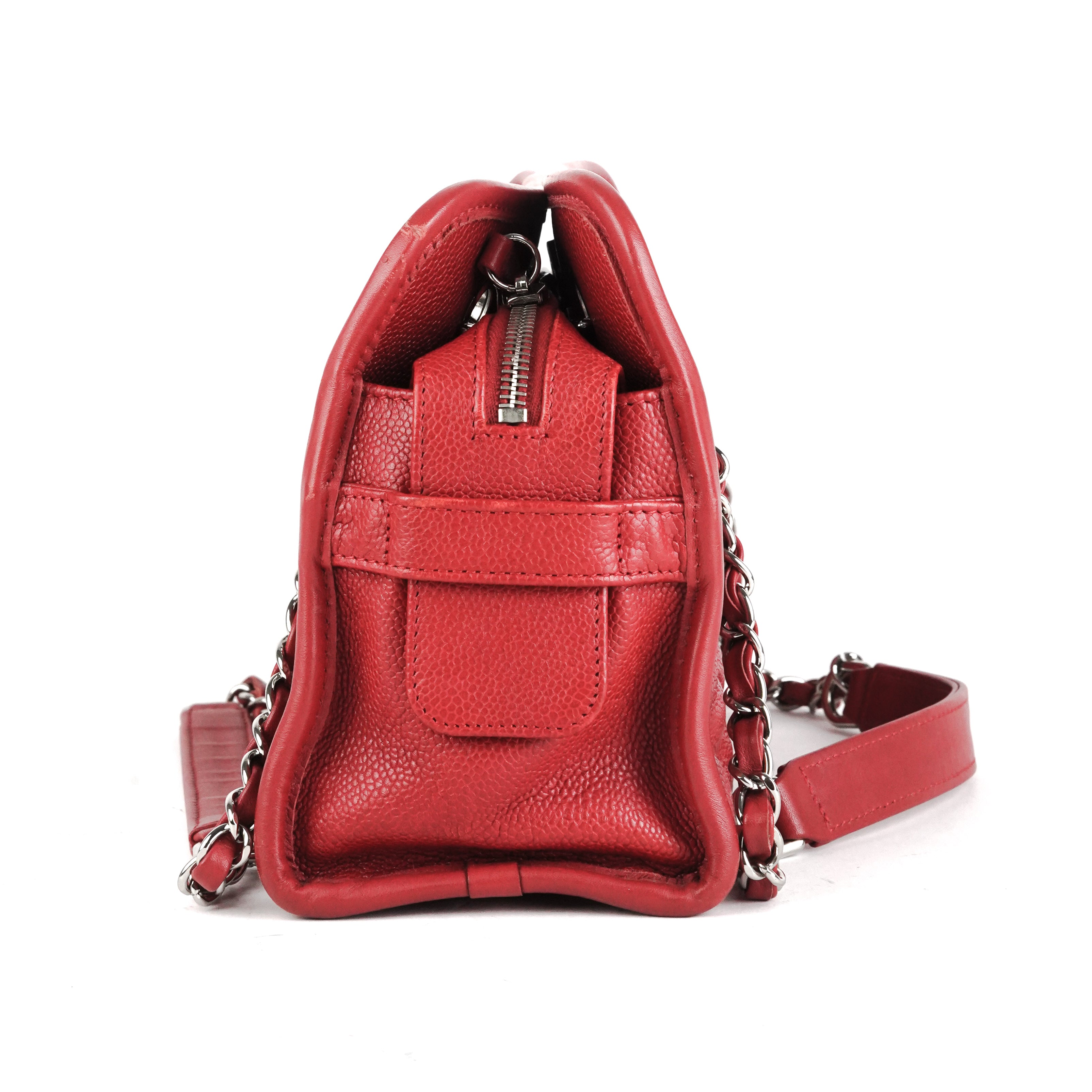 Chanel Caviar Leather Shoulder Bag in Red - Elegant Crossbody Purse for Women, Perfect for Parties, Dates, and Everyday Use