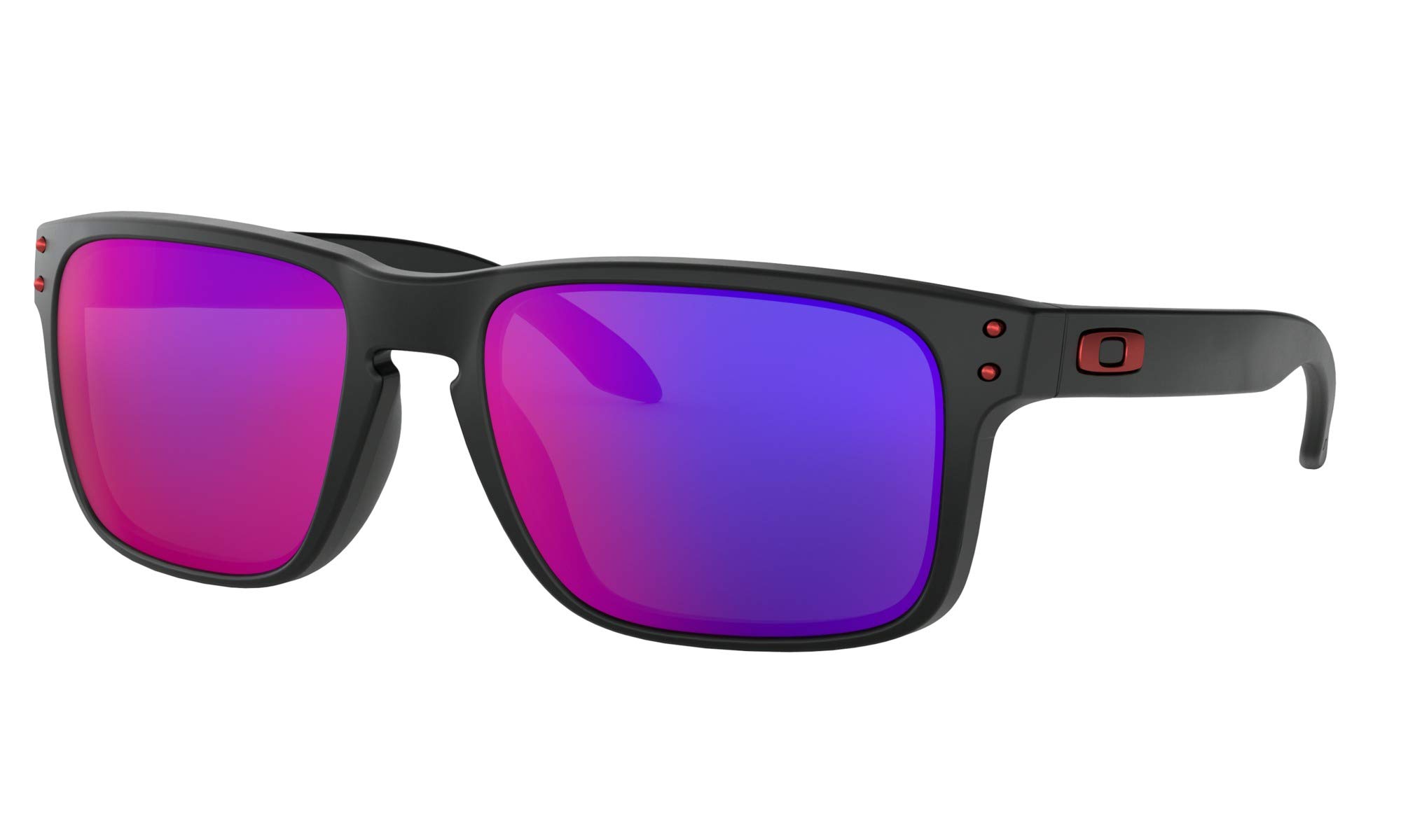 Oakley Holbrook Sunglasses - Matte Black Frame with Positive Red Iridium Lens | Polarized UV Protection for Men & Women | Perfect for Driving, Running & Outdoor Sports