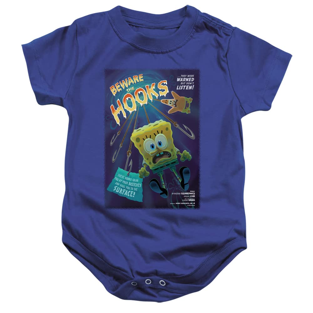 LOGOVISION Spongebob Beware The Hooks Unisex Baby Bodysuit - Cute Cartoon Snap Onesie for Newborns & Infants - Perfect for Playtime, Photo Shoots & Everyday Wear