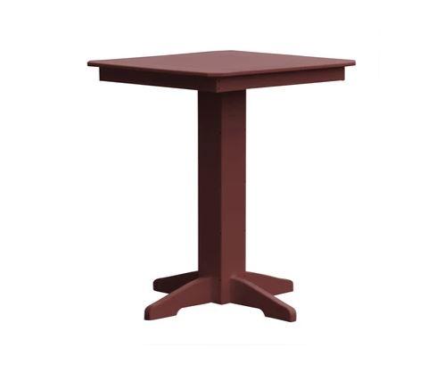 A & L Furniture Square Bar Table with FREE 2 Umbrella Holes - Outdoor Patio Dining & Backyard Entertaining