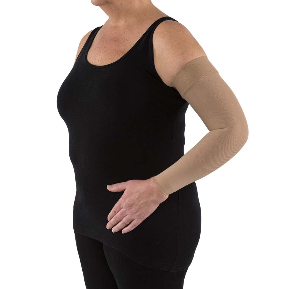 JOBST Bella Strong 20-30 mmHg Compression Arm Sleeves with Silicone Dot Band - Medical Grade Support for Lymphedema, Swelling & Post-Surgery Recovery - Perfect for Daily Wear, Sports & Travel