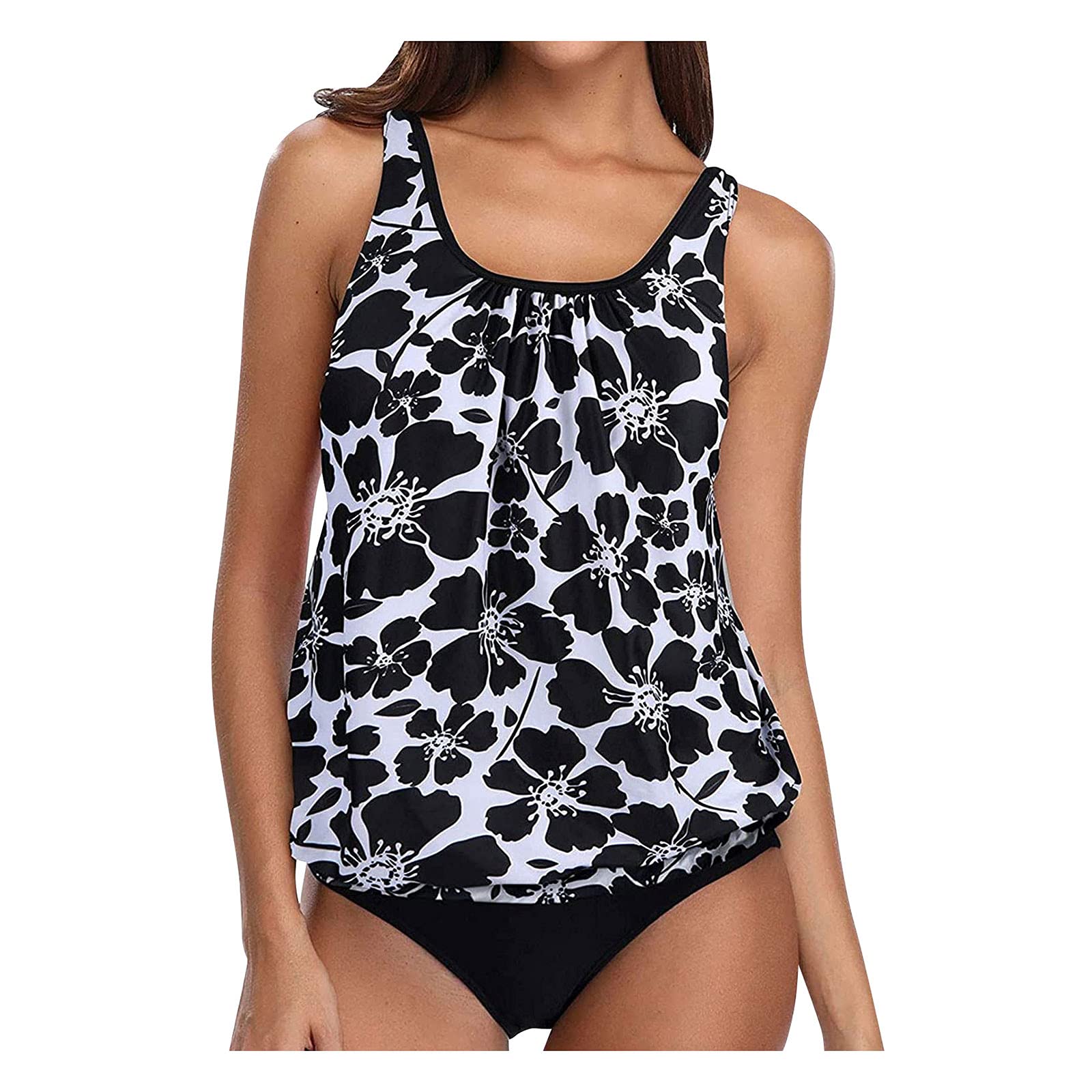 Women's Tummy Control Tankini Swimsuit with Shorts & Pockets - High Waist Slimming Bathing Suit for Beach, Pool & Vacation Swimwear