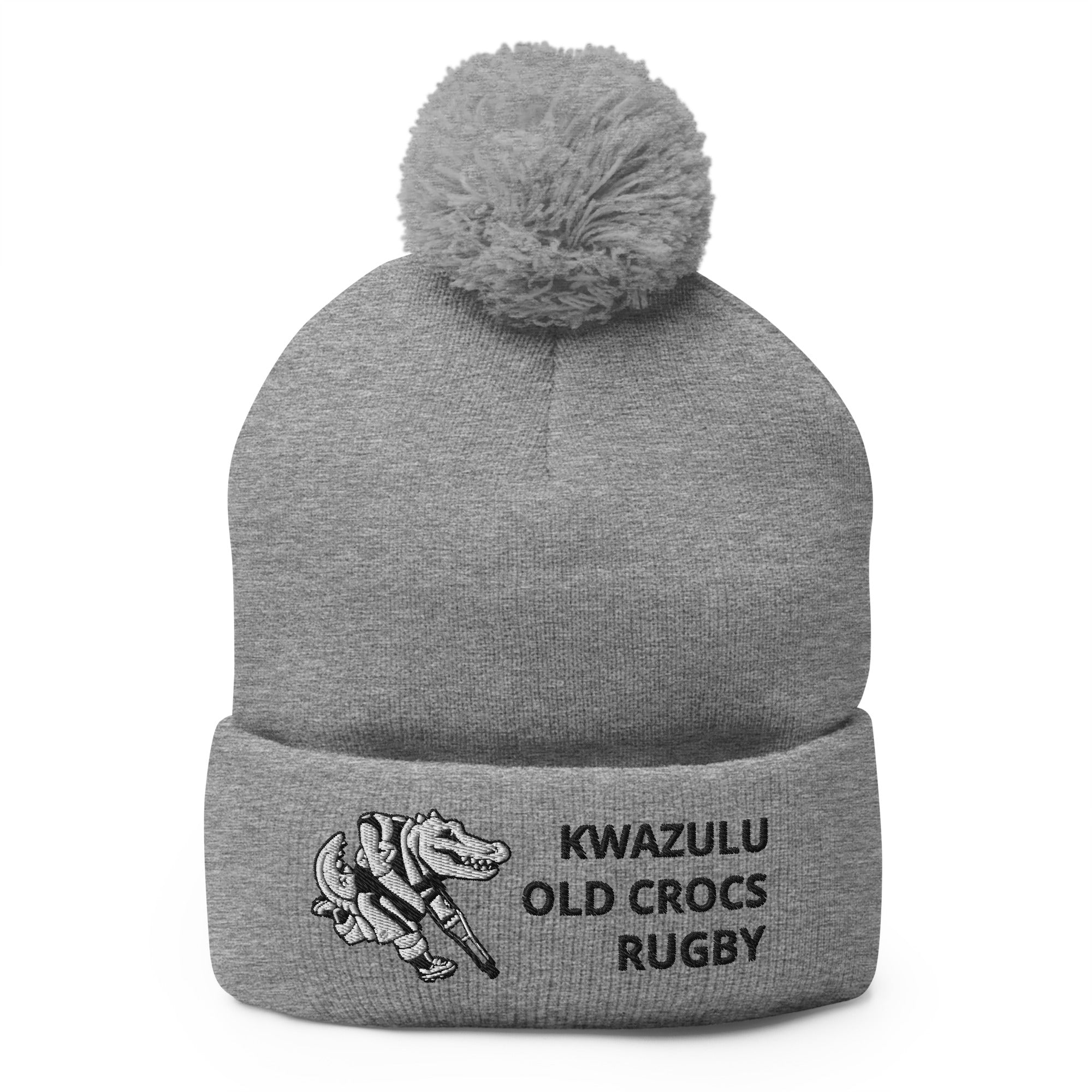 KwaZulu Old Crocs Pom Beanie - Warm Winter Hat for Men & Women - Cozy Knit Hat for Outdoor Activities, Skiing, Snowboarding and Casual Wear