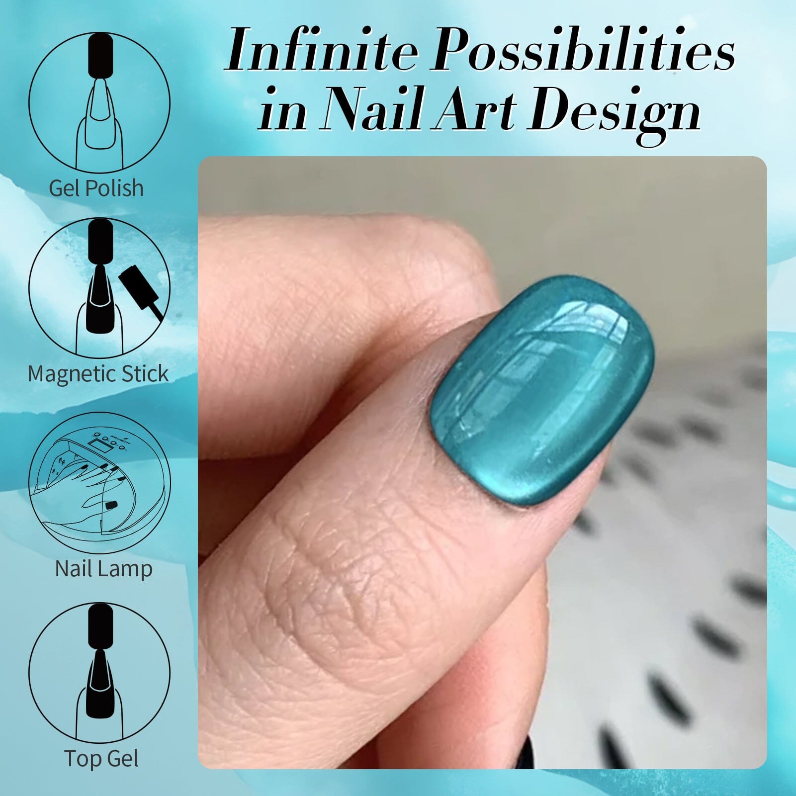 Blue Glass Cat Magnetic Gel Polish - 15ml MY72 Blue Lover Nail Art Kit for Home & Salon Manicure - Perfect for DIY Nails, Special Occasions & Gift Giving