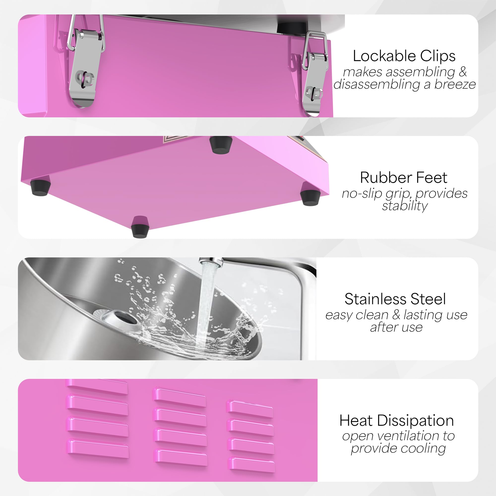 VIVO Pink 1030W Commercial Cotton Candy Machine with 20