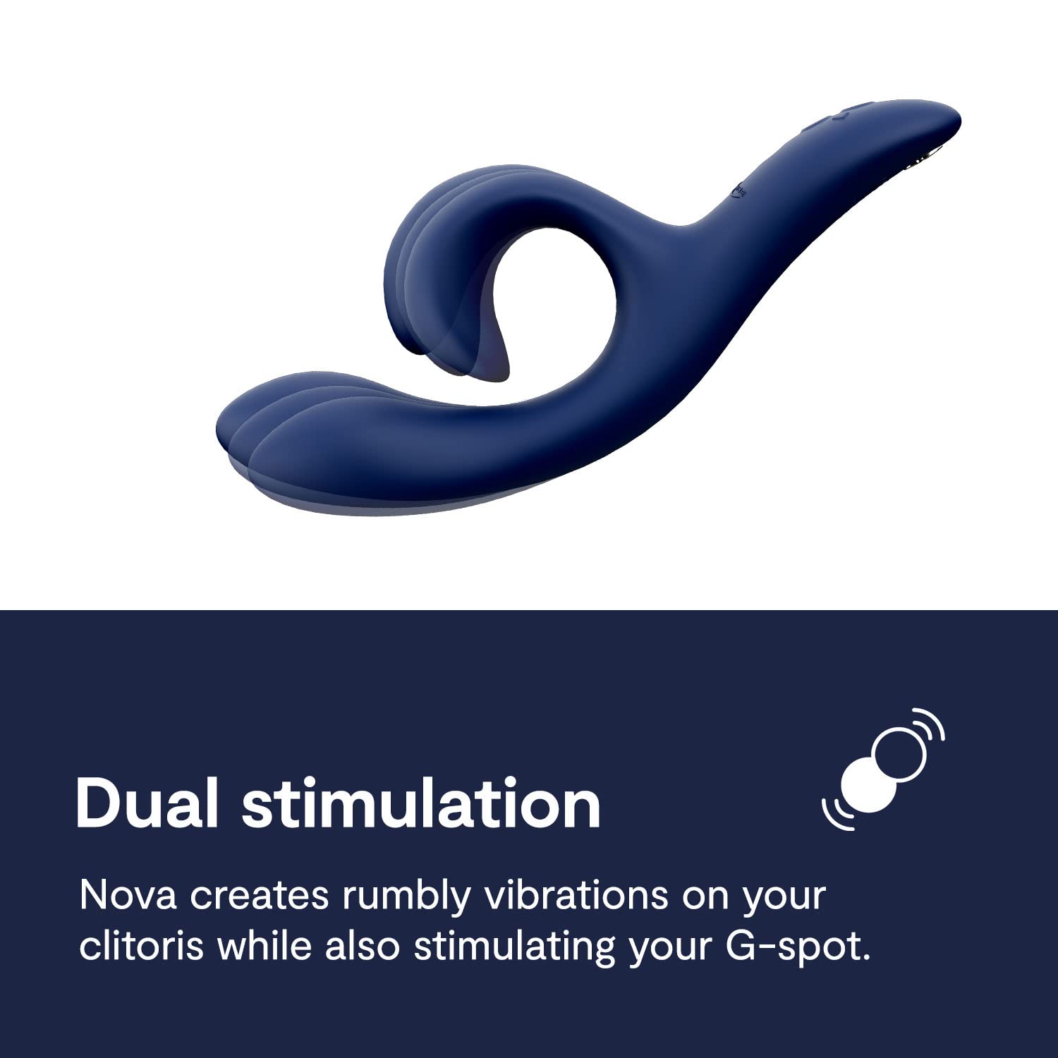 We-Vibe Nova 2 Dual Rabbit Vibrator for Women - 10 Vibration Modes & App Control | G Spot & Clitoral Stimulator | Rechargeable Adult Sex Toy for Couples | Perfect for Solo Play & Partnered Intimacy | Blue