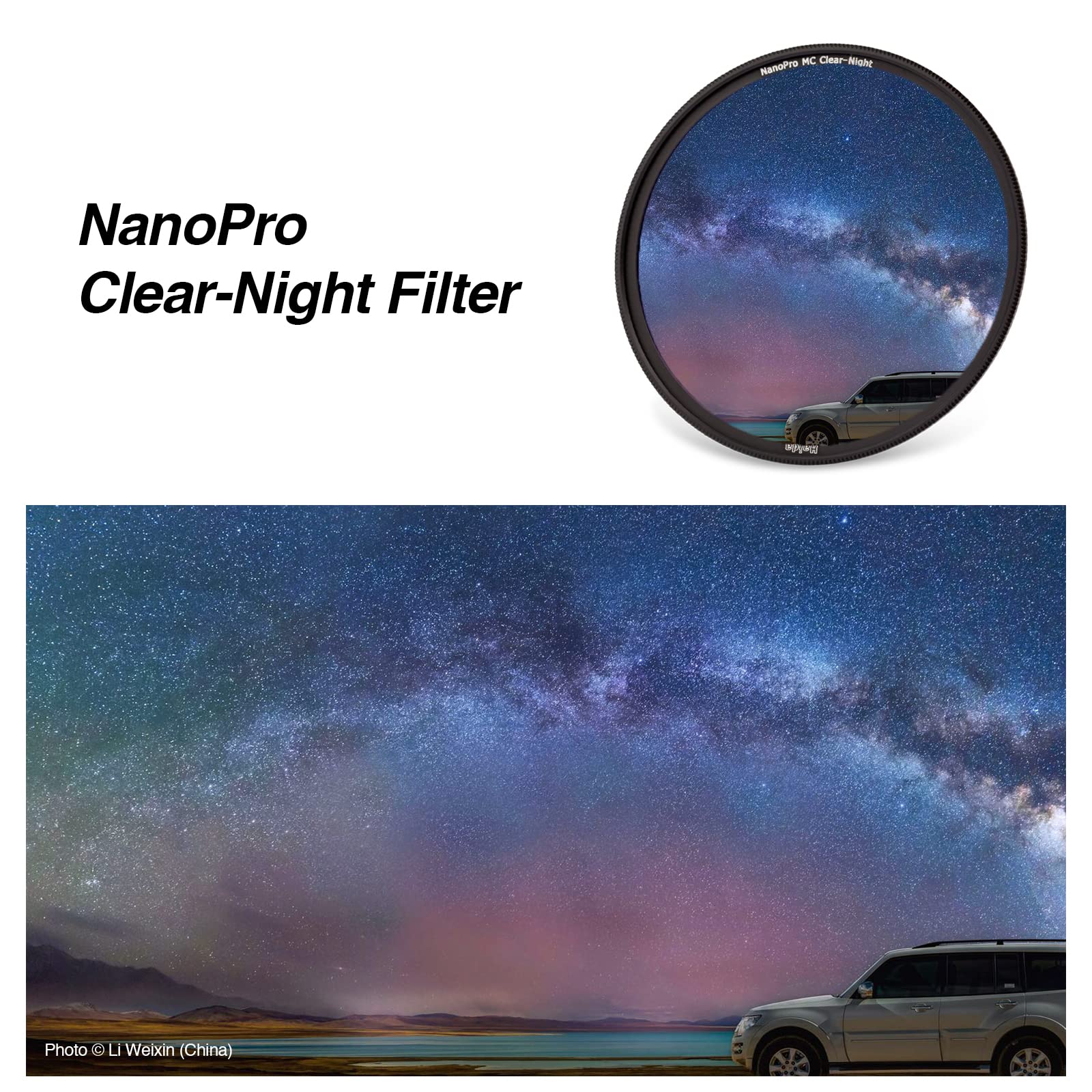 Haida Clear-Night NanoPro 82mm Light Pollution Filter - Optical Glass for Enhanced Night Sky Visibility & Artificial Light Reduction | Perfect for Astrophotography, Stargazing & Nighttime Photography