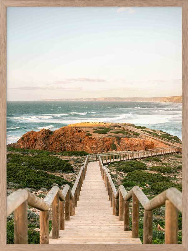 Beach Boardwalk Framed Art Print - Coastal Wall Decor for Living Room, Bedroom & Office - Perfect for Beach House & Seaside Theme Decor