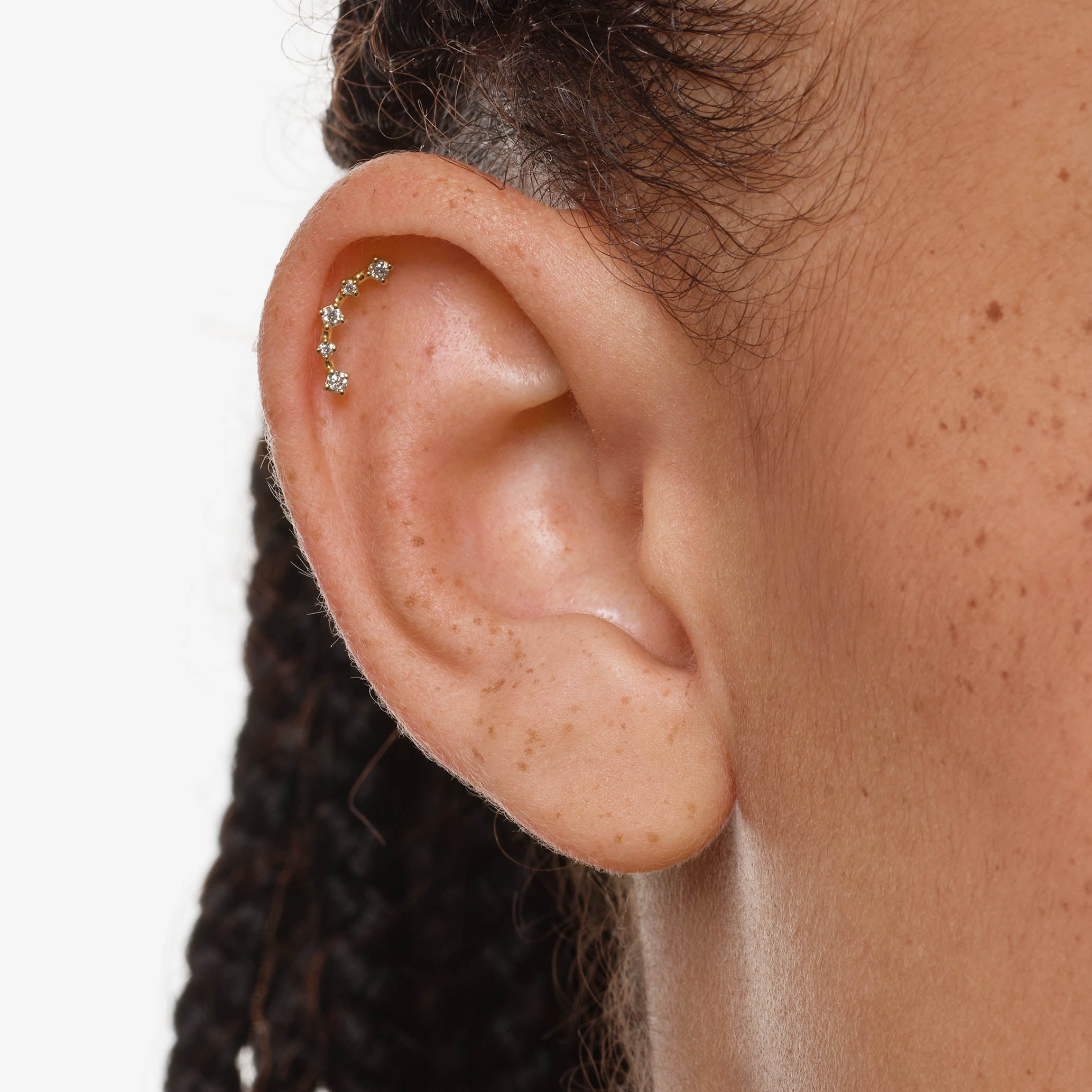 10k Gold Lab Grown Diamond Helix Stud Earrings for Women - Hypoallergenic & Durable, Perfect for Everyday Wear & Special Occasions