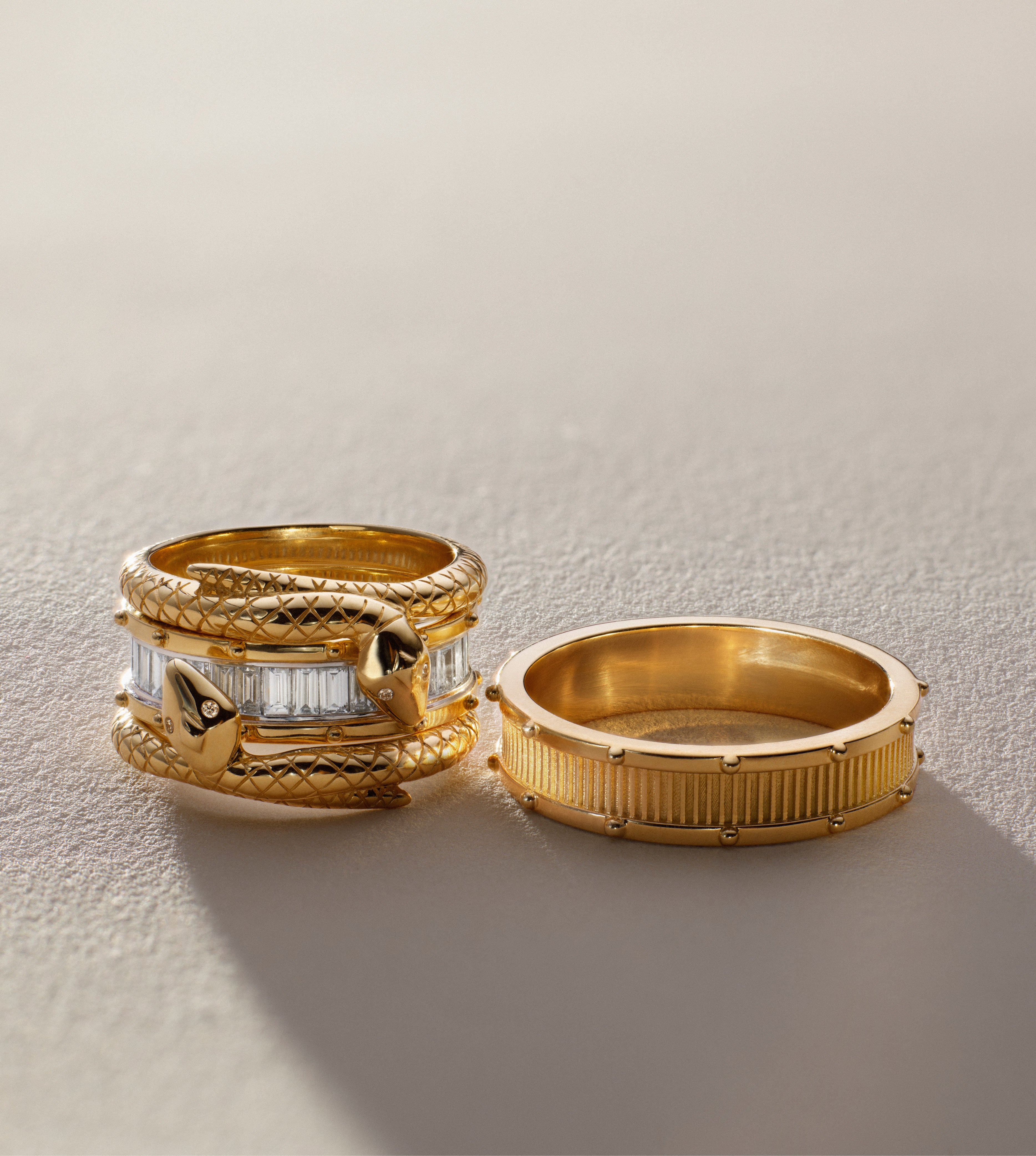 Lovestruck Pierced Wide Band Ring - 14K Yellow Gold with Baguette Diamond Accents | Elegant Wedding Band, Anniversary Gift & Everyday Jewelry for Women