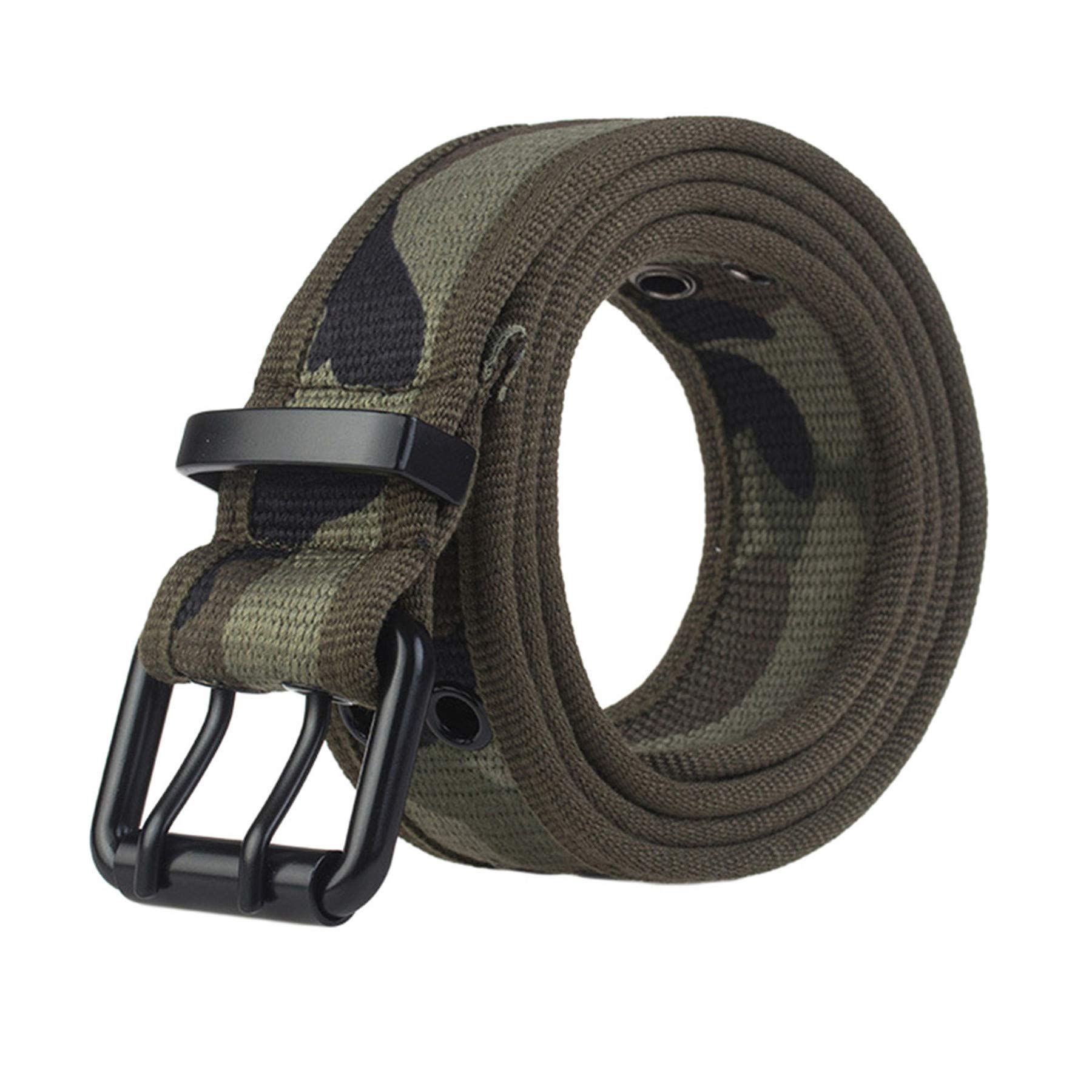 Andongnywell Canvas & Nylon Web Belt for Women & Men - Adjustable Double Hole Buckle Waistband - Perfect for Jeans, Work Pants, and Casual Wear
