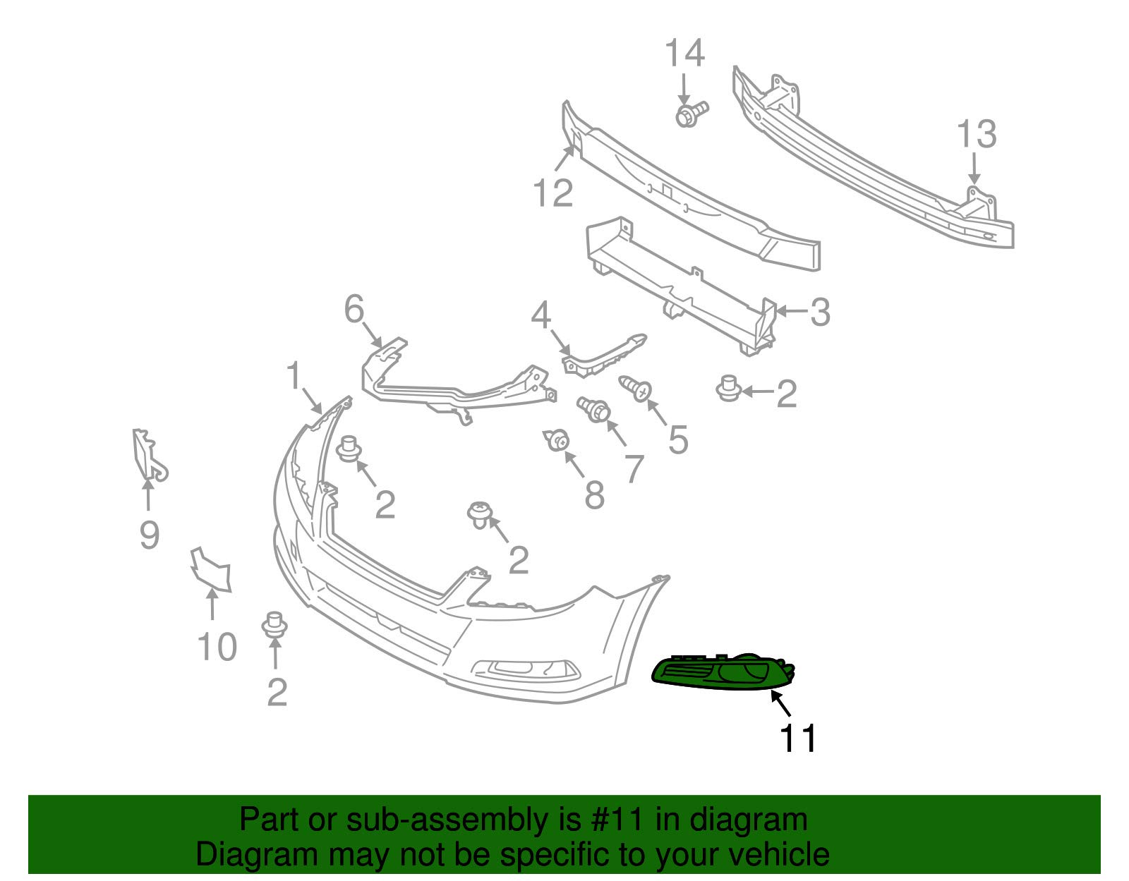 Genuine Subaru 57731AJ21A Front Bumper Cover (Right Side) - 1 Pack | Perfect Fit for Subaru Models | Durable Replacement Part for Car Protection & Style Enhancement