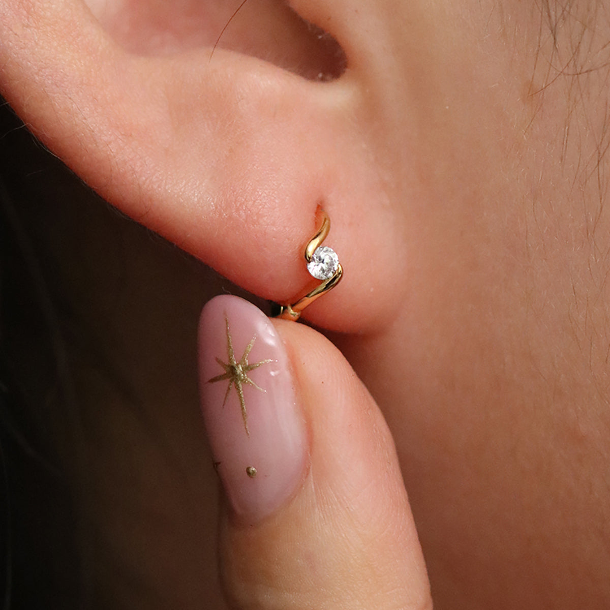 Cubic Twist Huggie Earrings - Minimalist Geometric Hoop Earrings for Women - Perfect for Everyday Wear, Work, and Date Nights
