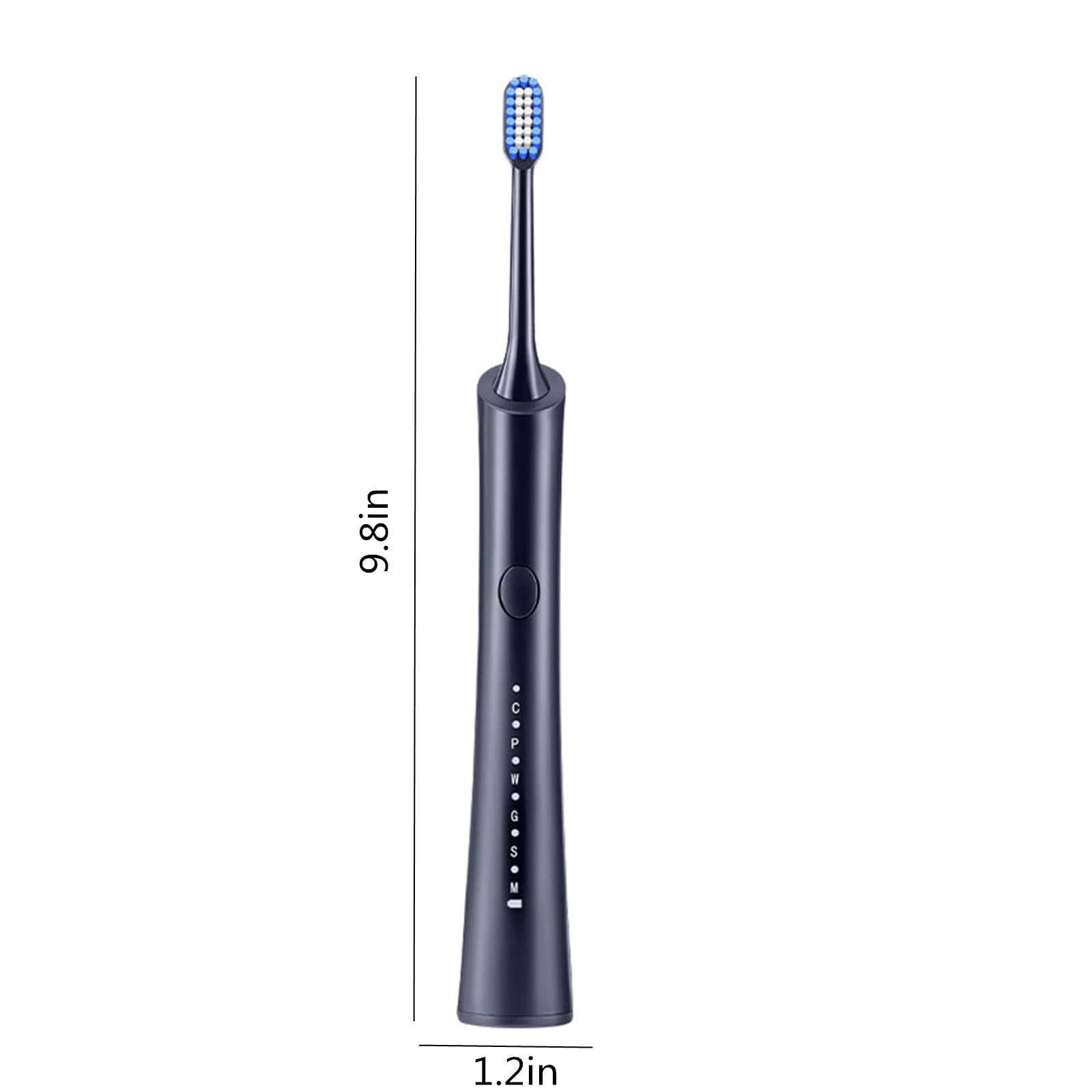 Premium Sonic Electric Toothbrush for Adults - 5 Brush Heads Included, 30-Day Battery Life (8H Charge), 5 Cleaning Modes with Smart Timer - Navy Blue | Perfect for Travel, Home & Daily Oral Care Routine