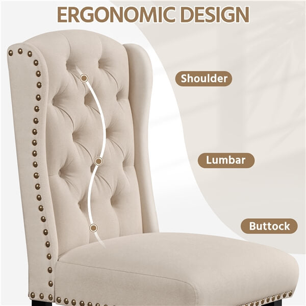 Yaheetech Modern Upholstered Dining Chairs Set of 4 - Comfortable Fabric Kitchen Chairs with Padded Seat - Perfect for Dining Room, Kitchen, and Home Office Use