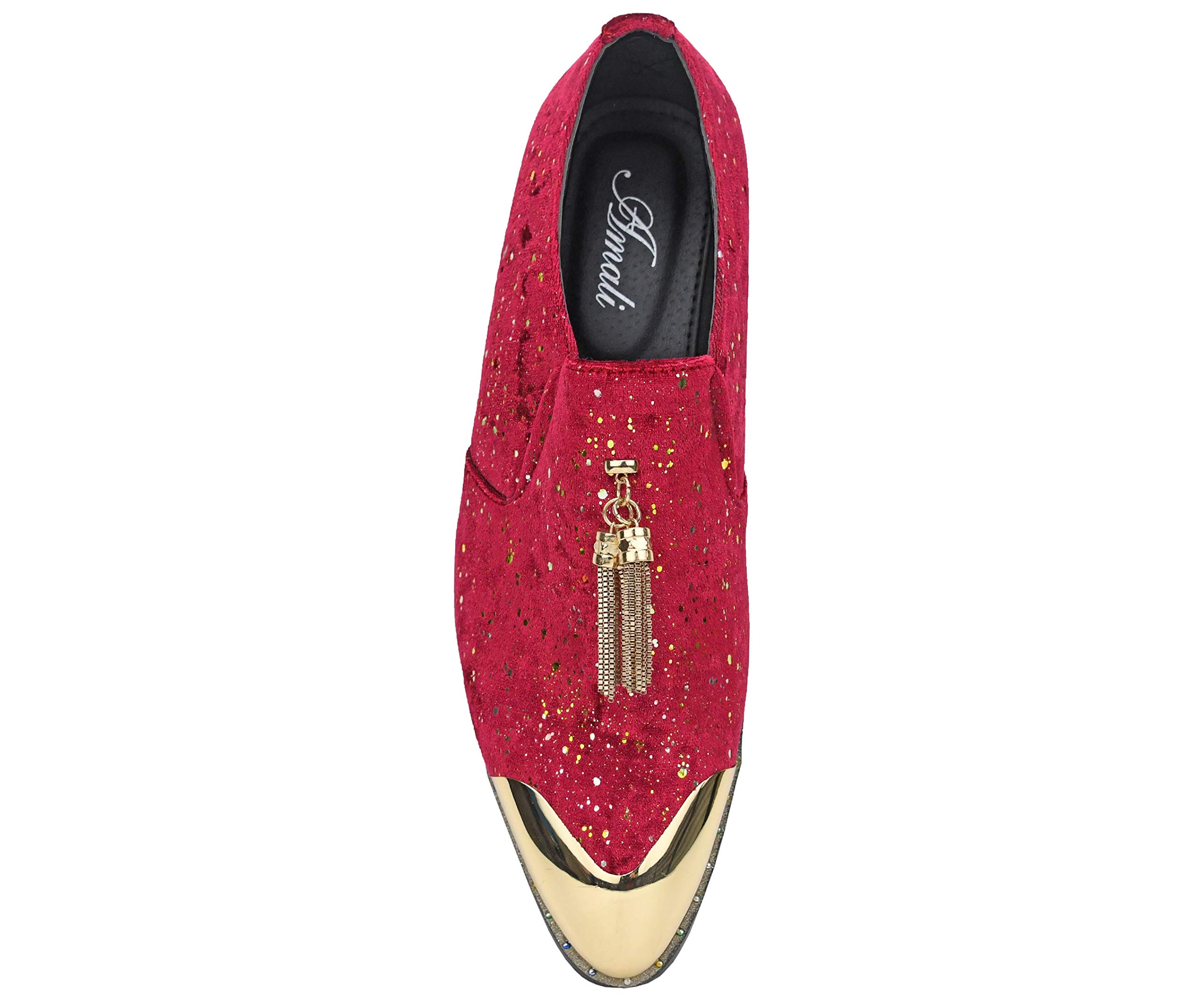 Premium Men's Loafers & Slippers - Velvet Tuxedo Dress Shoes with Gold Chain Tassel & Metal Tip - Comfortable Slip-On Casual Shoes for Men - Perfect Gift for Weddings, Parties & Formal Events