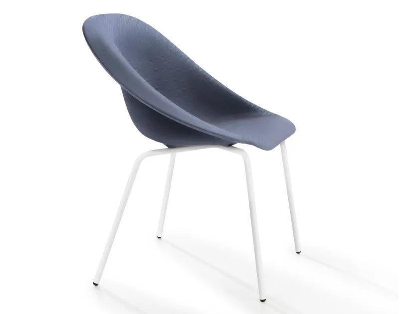 Karim Rashid Hoop Side Chair with Metal Base & Upholstered Seat - Modern Dining Room, Office, or Lounge Furniture for Home & Commercial Spaces