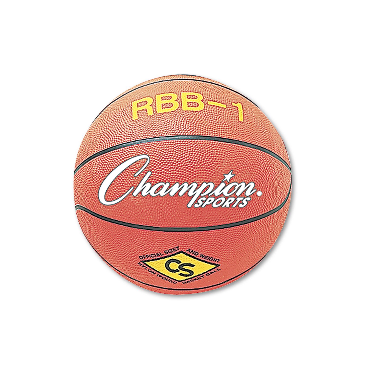 Champion Sports RBB1 Official Size 7 Orange Rubber Basketball - Perfect for Indoor & Outdoor Games, Training, and School Sports