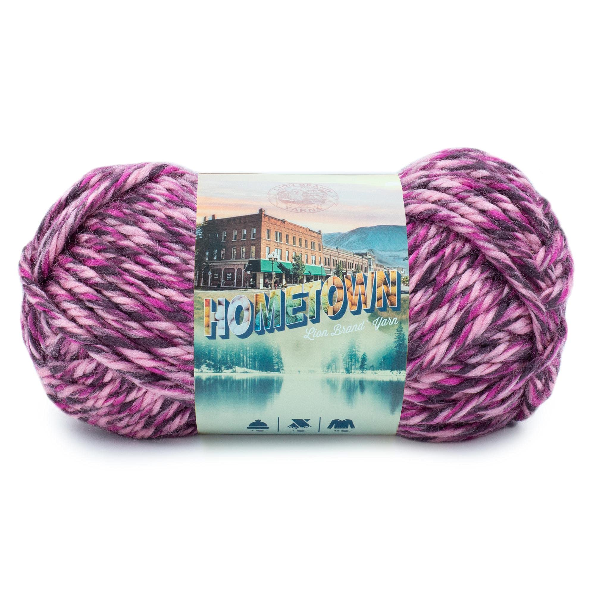 Lion Brand Yarn Hometown Super-Bulky Yarn for Knitting, Crocheting & Crafting - 1 Pack (Elmore City Dance) - Perfect for Blankets, Scarves & DIY Home Decor Projects