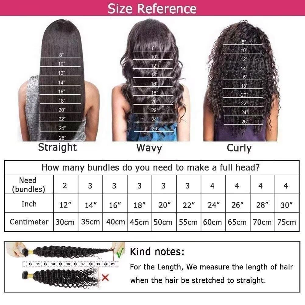 Yavida Brazilian Water Wave Human Hair Bundles 20 22 24 Inch - Unprocessed Remy Hair Weft Extensions for Natural Wet & Wavy Look | Perfect for Braiding, Sew-in Weaves & Protective Styles