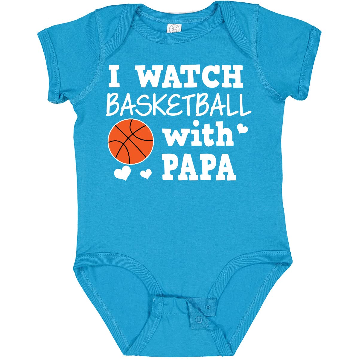 Inktastic I Watch Basketball with Papa Baby Bodysuit - Cute Father and Son Matching Outfit for Game Day & Family Photos