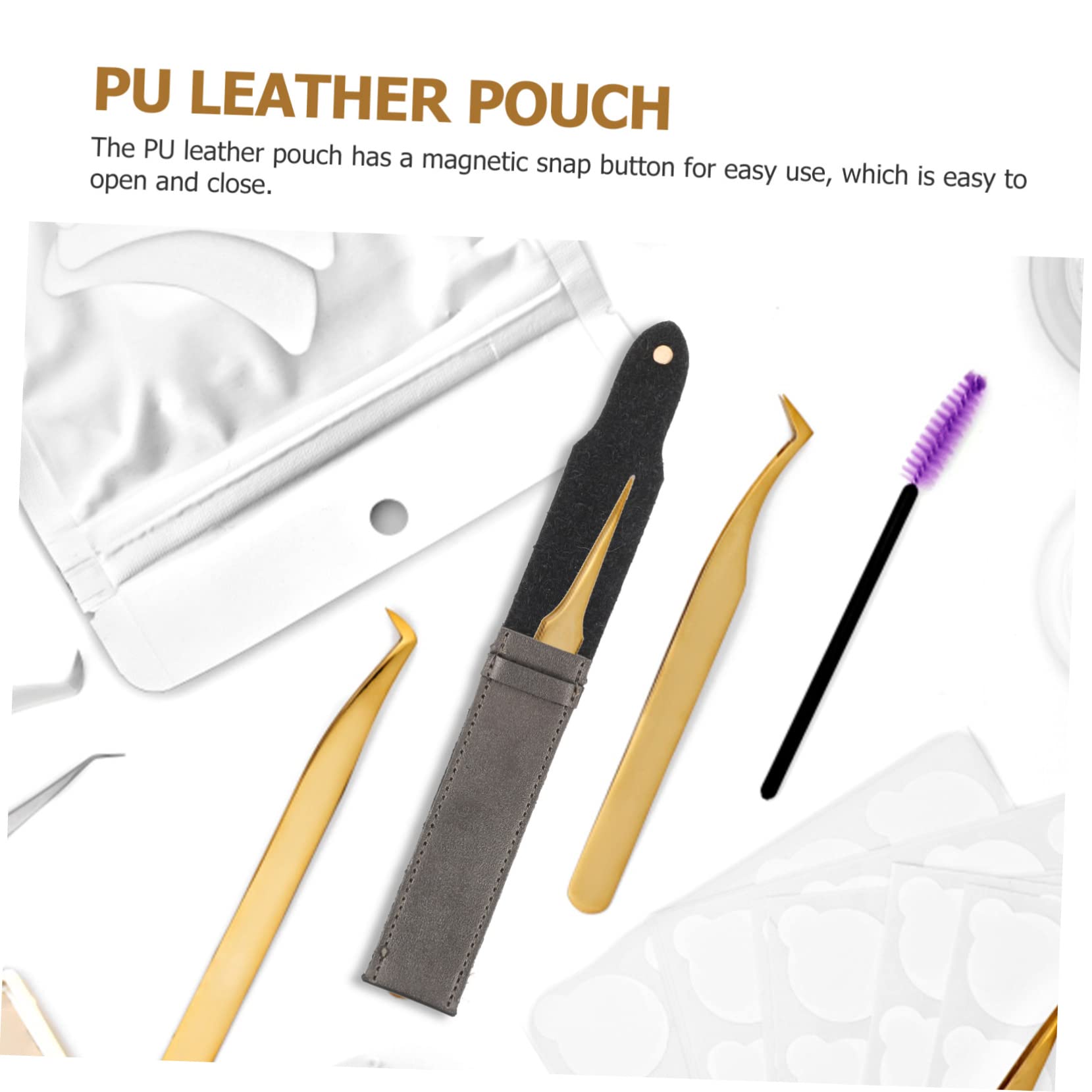 FOMIYES 6-Piece Eyelash Extension Tweezers Storage Bag - Professional Lash Tool Organizer Case for Eyelash Technicians - Perfect for Salon, Travel & Home Use