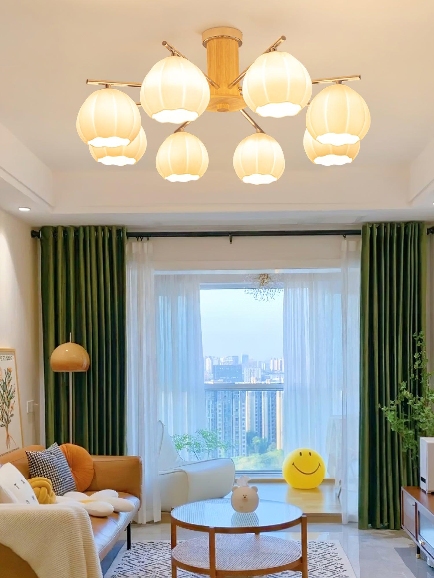Modern Flower Buds Ceiling Light Fixture - Elegant Floral Design LED Chandelier for Living Room, Bedroom & Dining Room Decor - Perfect for Home, Office and Wedding Venue Lighting